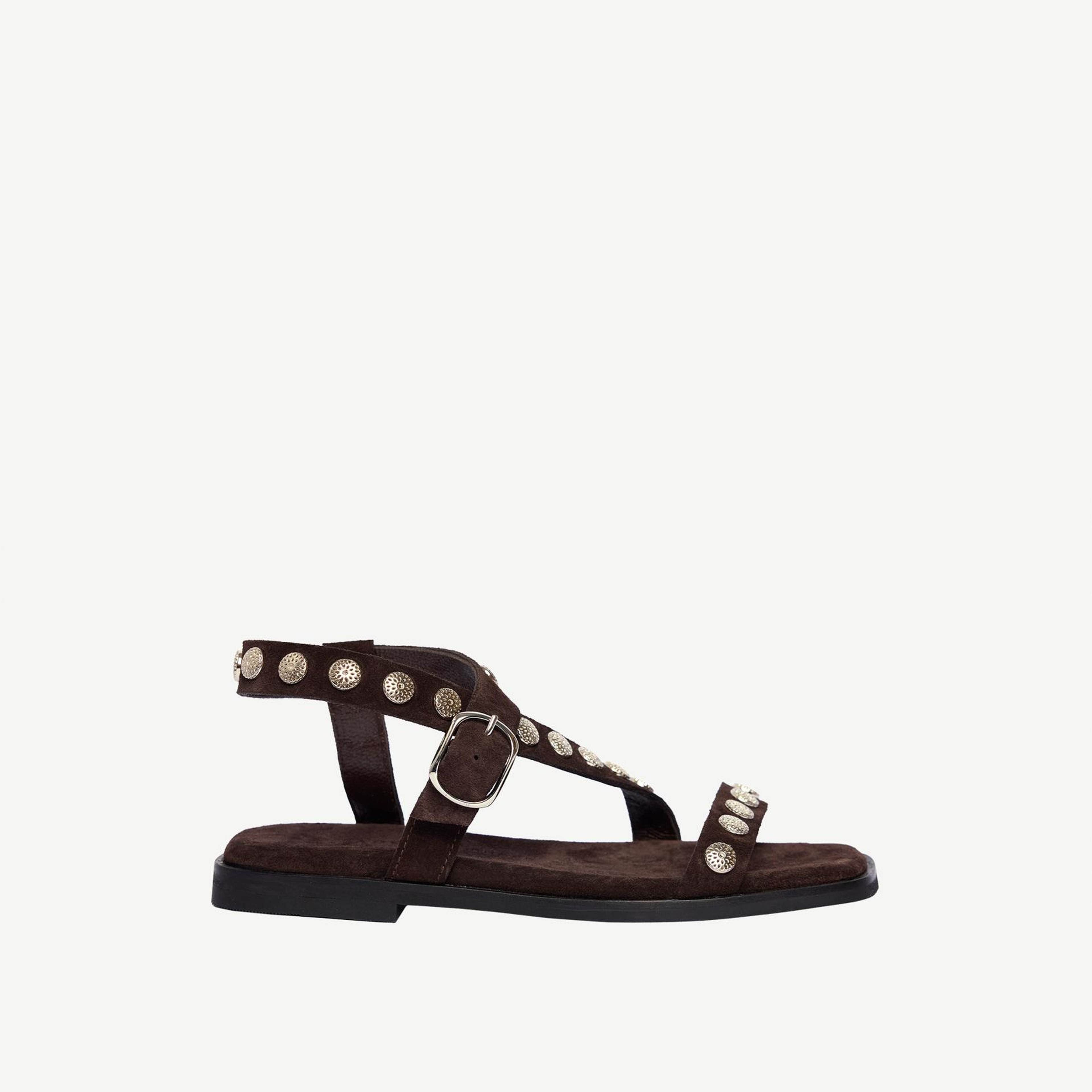 YARGICI Aksesuarlı Süet Sandalet