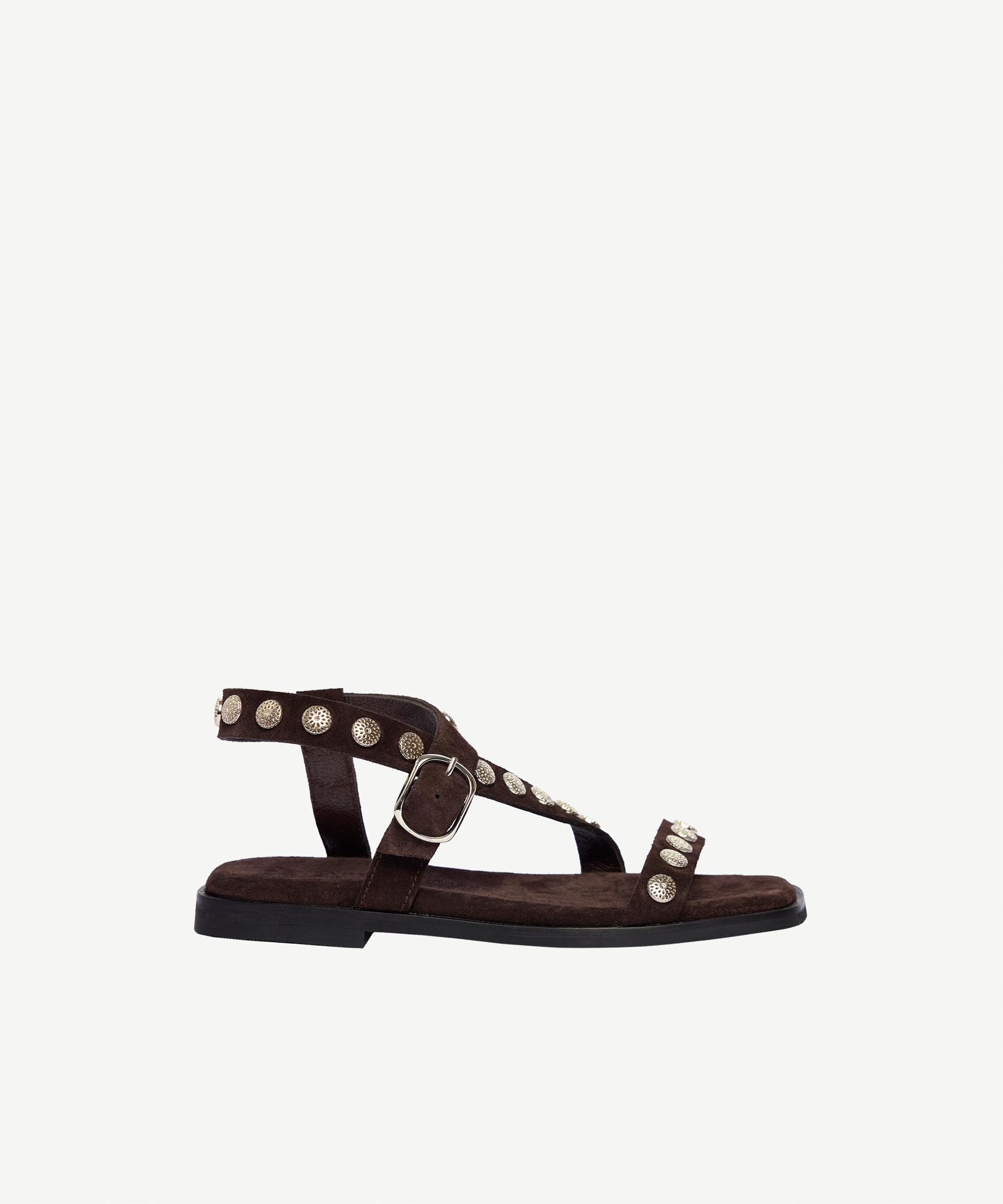 YARGICI Aksesuarlı Süet Sandalet