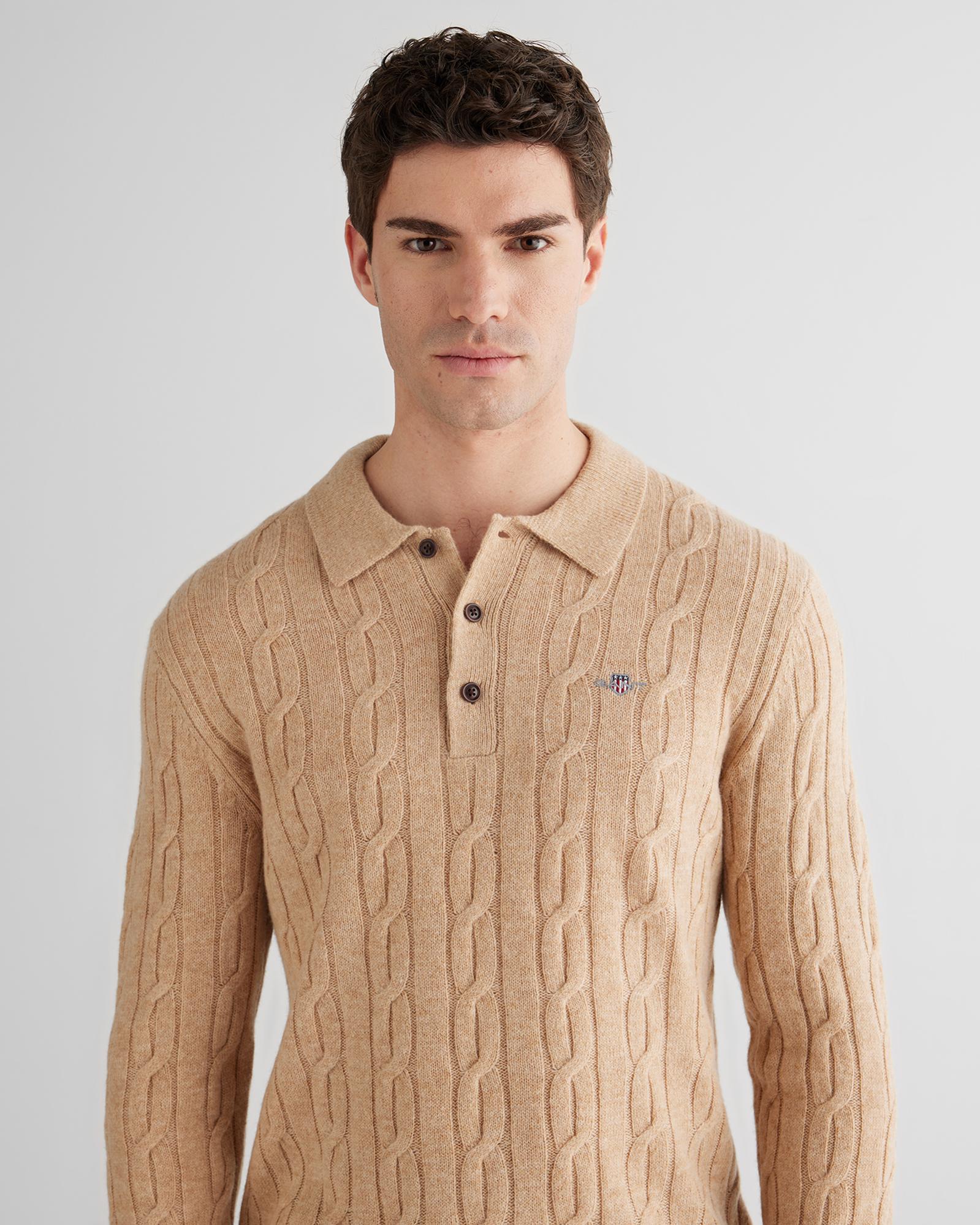 GANT Erkek Bej Regular Fit Polo Yaka Triko