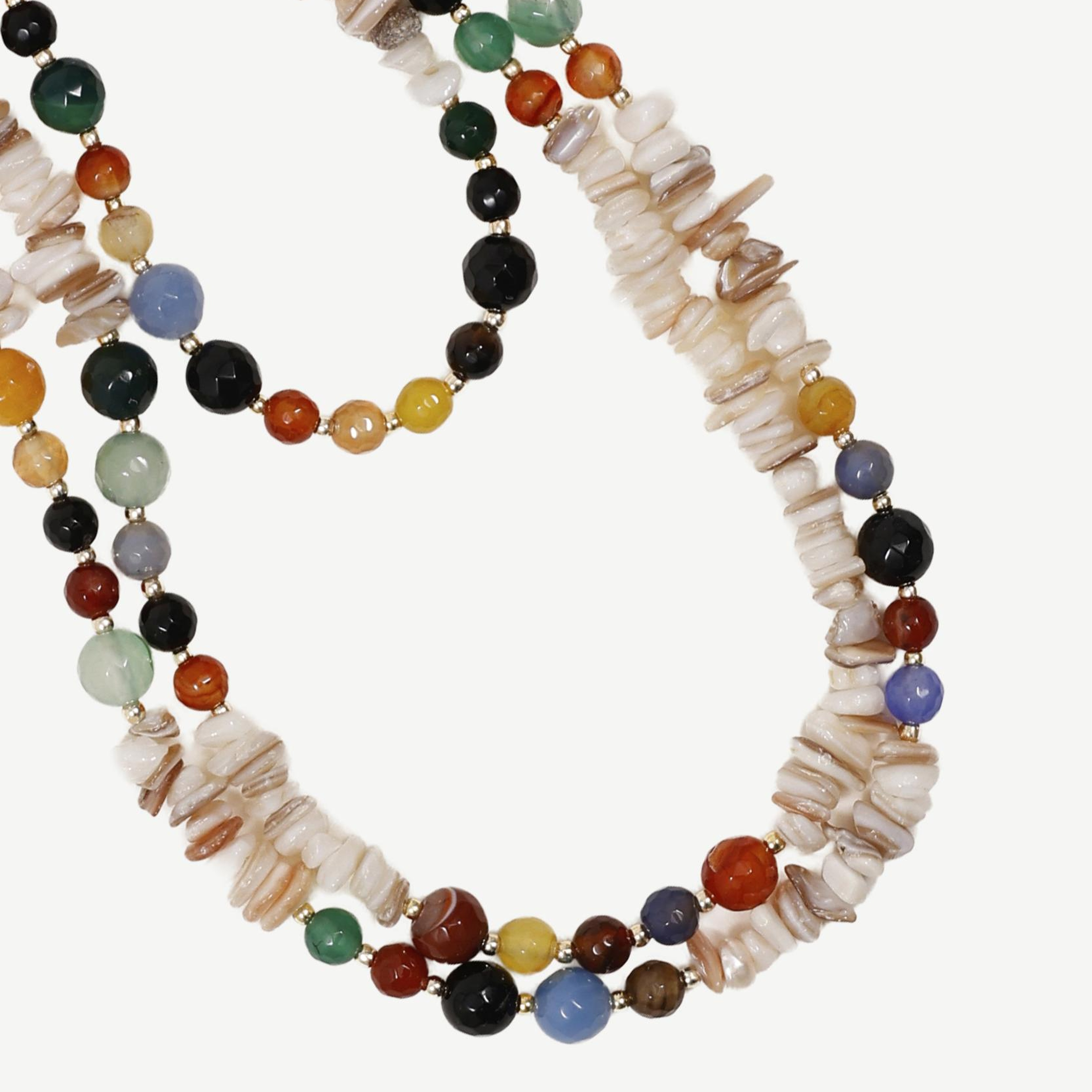 YARGICI Akik Ve Sedef Detaylı Kolye