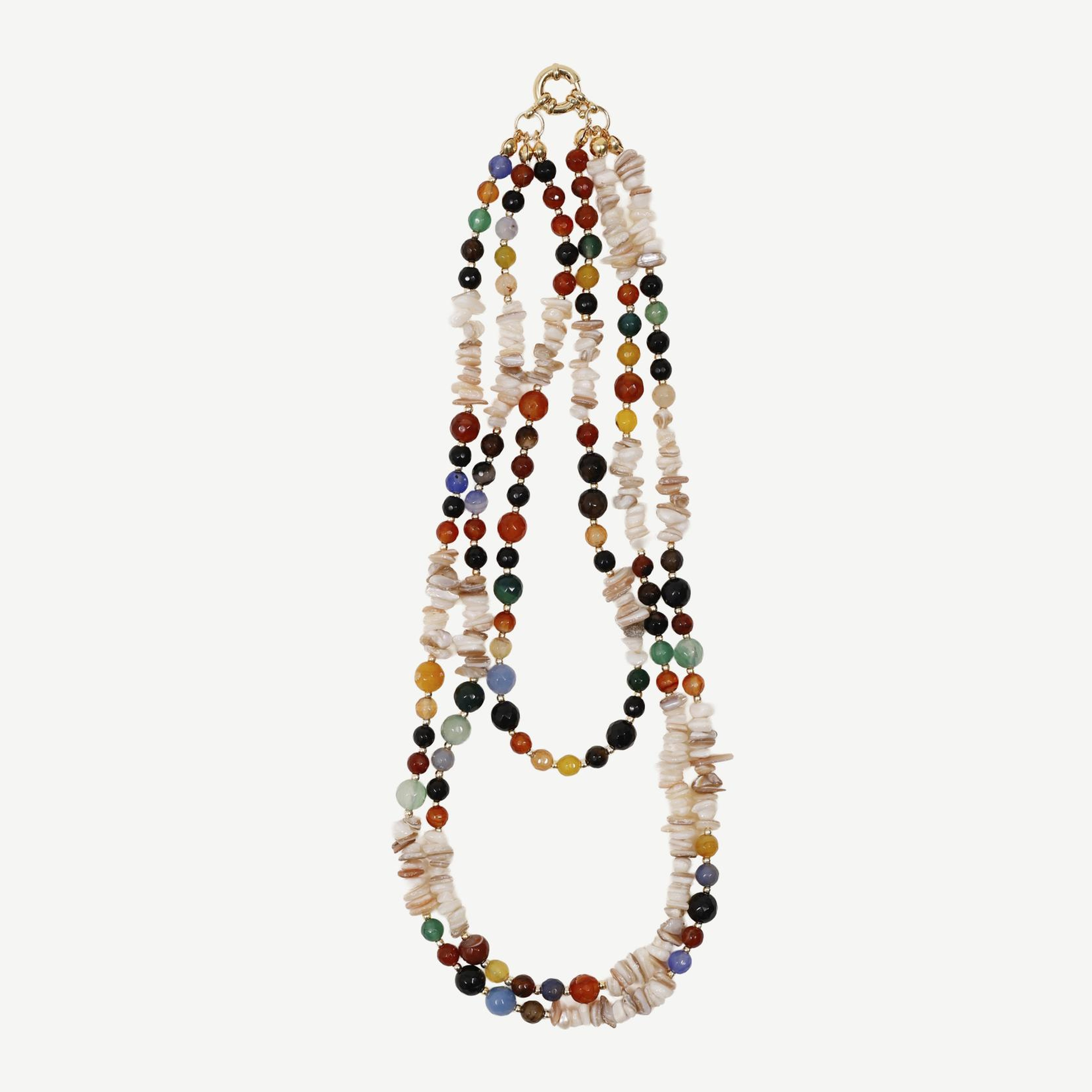 YARGICI Akik Ve Sedef Detaylı Kolye