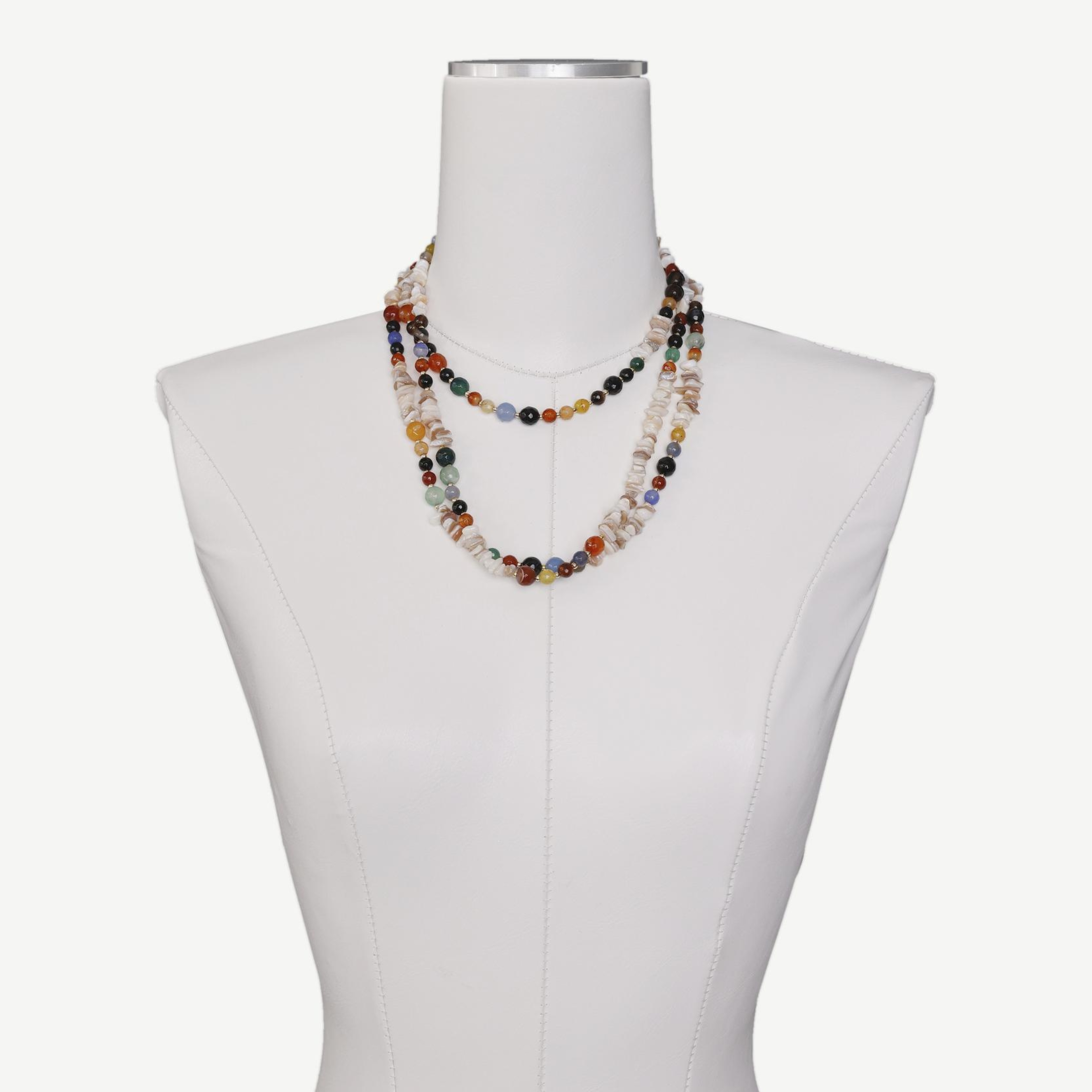 YARGICI Akik Ve Sedef Detaylı Kolye