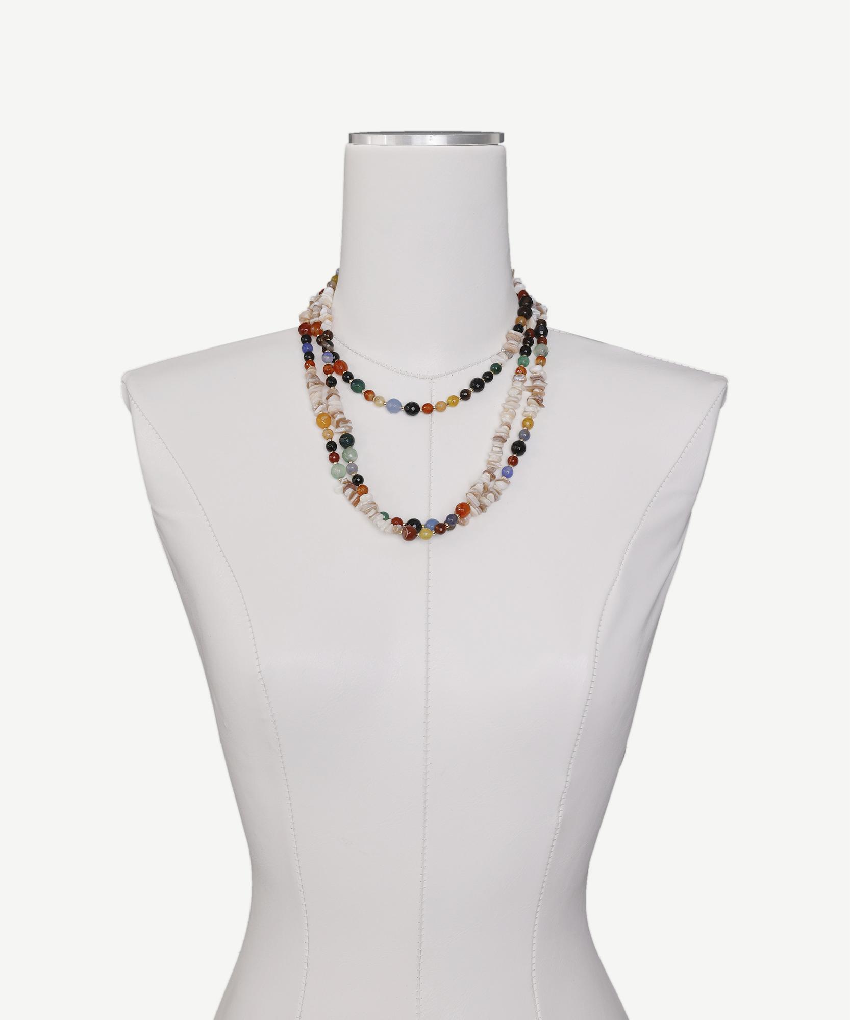 YARGICI Akik Ve Sedef Detaylı Kolye