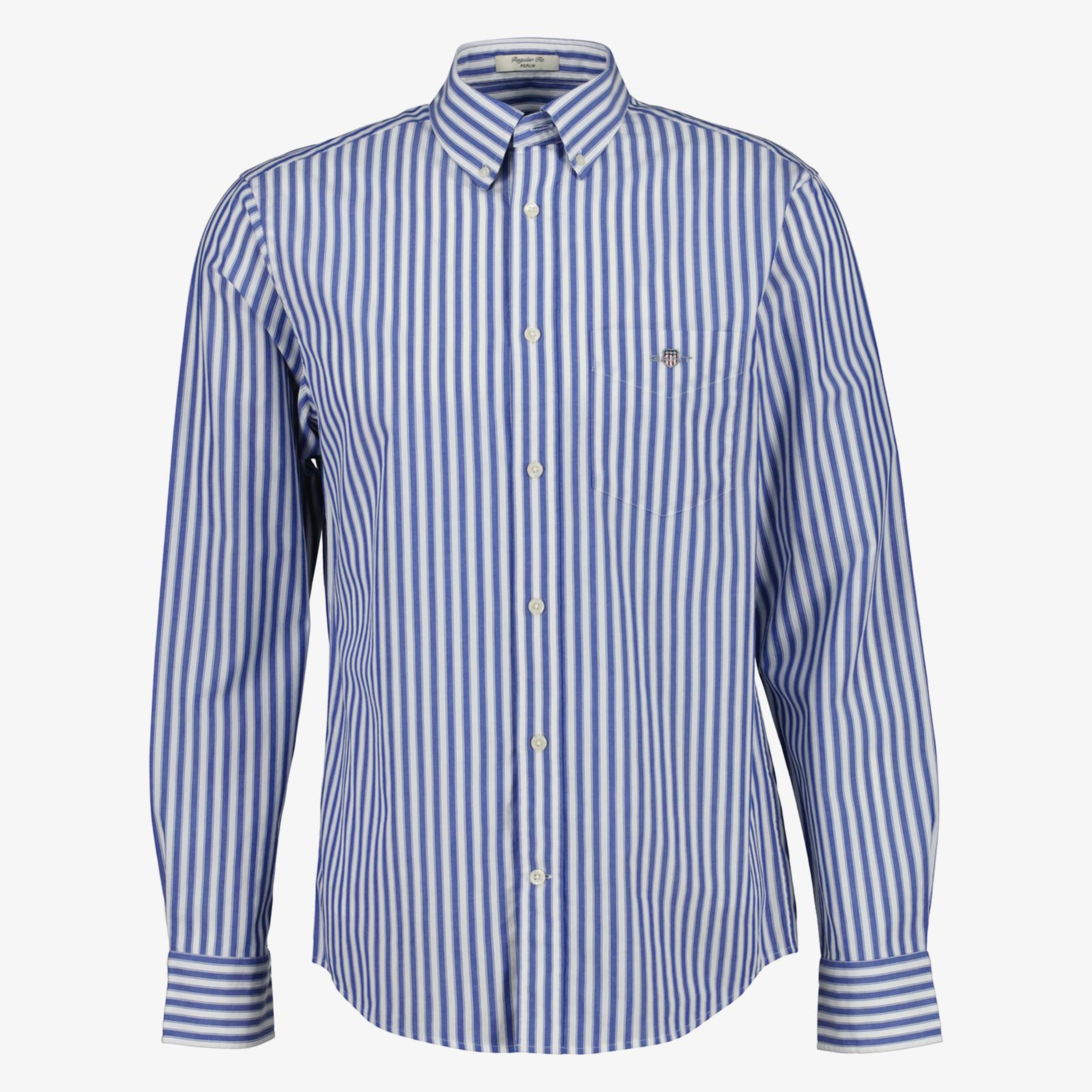 GANT Erkek Mavi Regular Fit Çizgili Logolu Gömlek