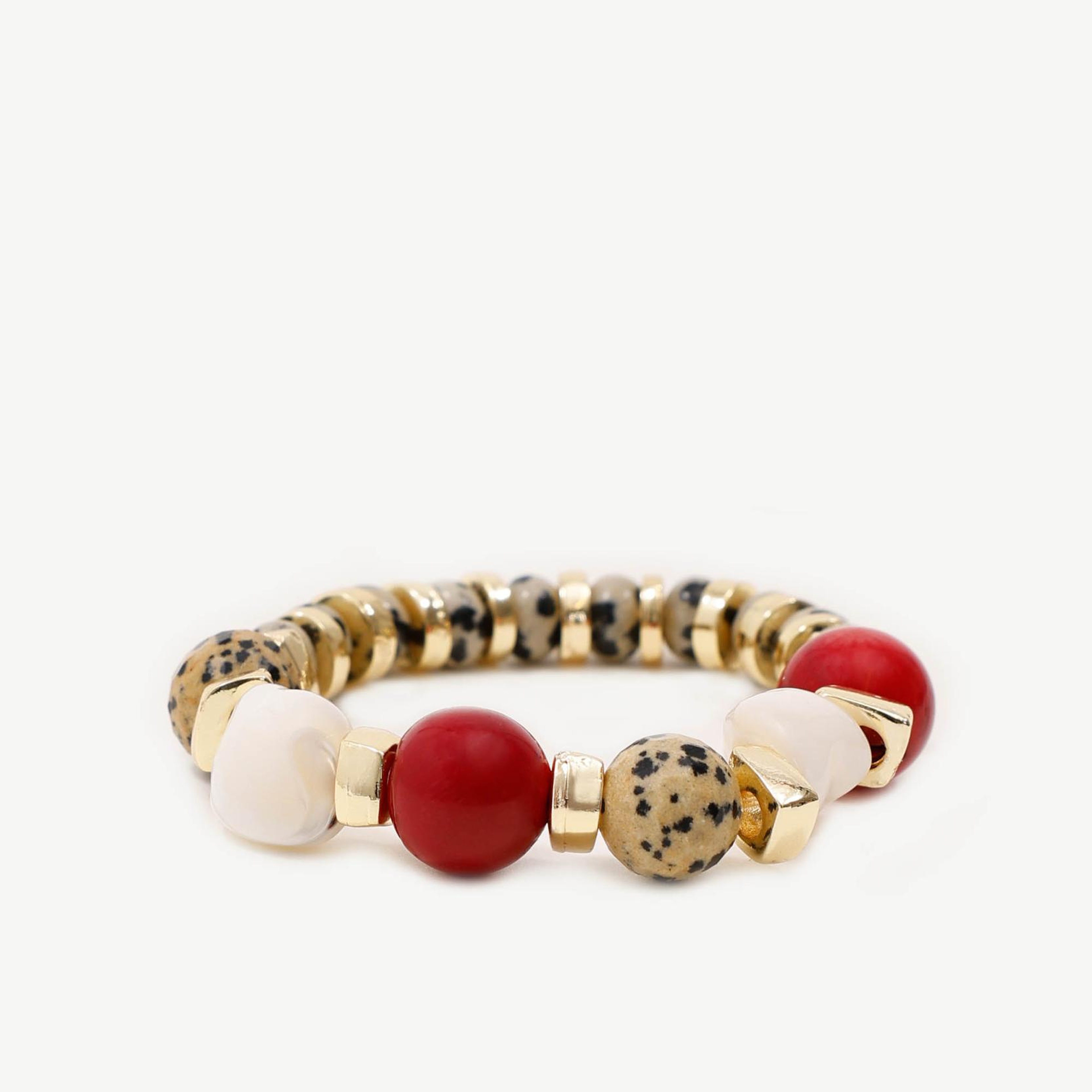 YARGICI Mercan Detaylı Jasper Taşlı Bileklik