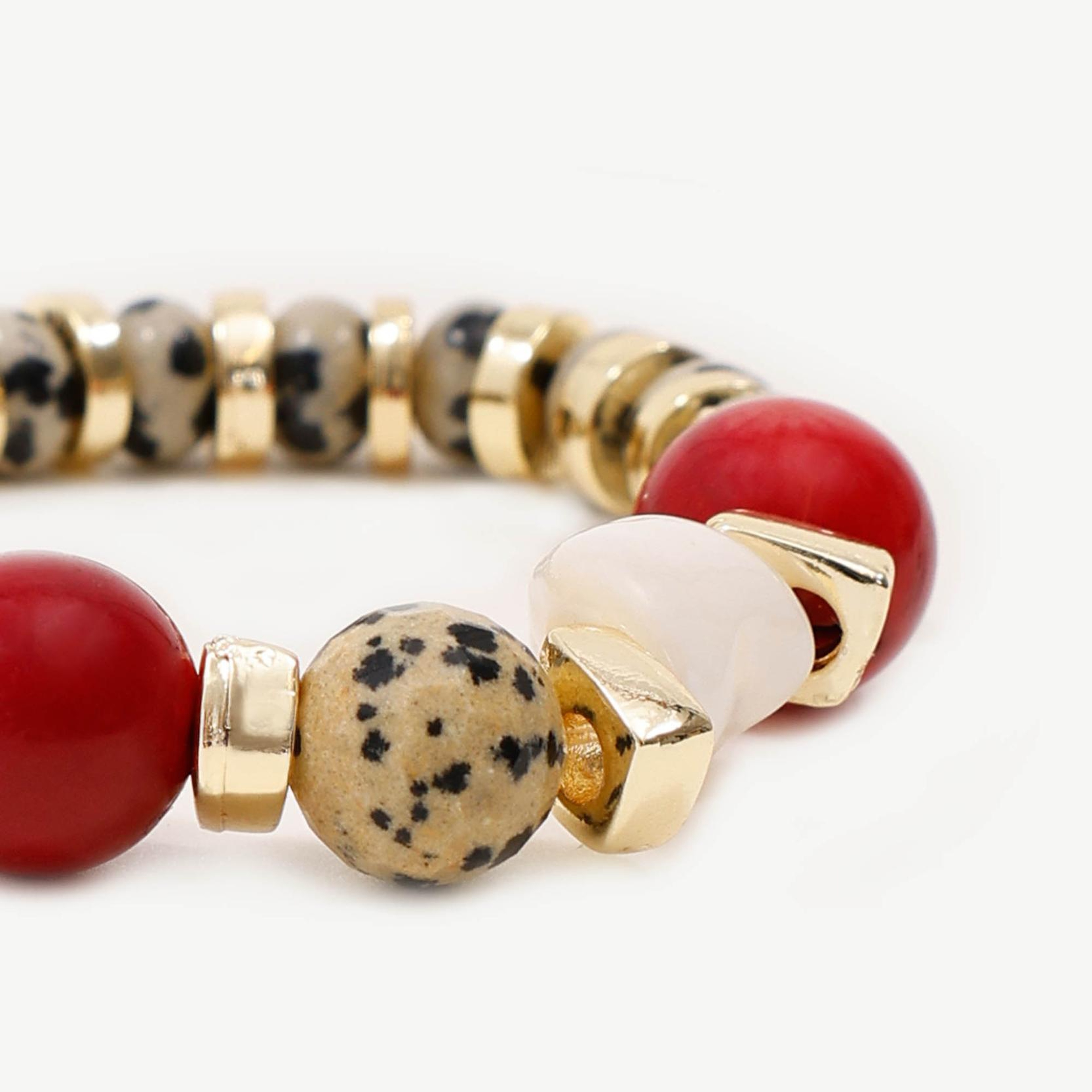 YARGICI Mercan Detaylı Jasper Taşlı Bileklik