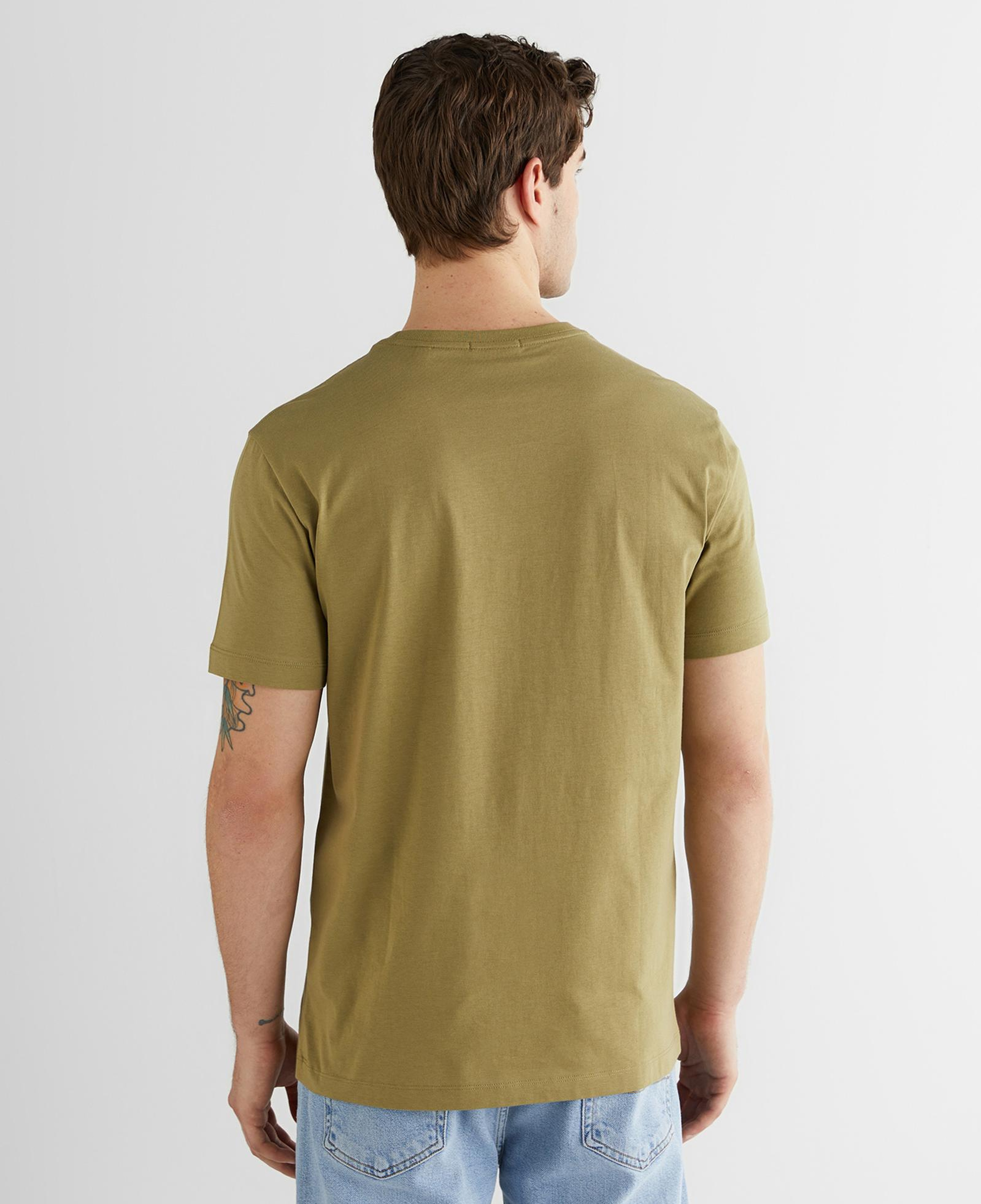 GANT Erkek Yeşil Bisiklet Yaka Regular Fit Logolu T-Shirt