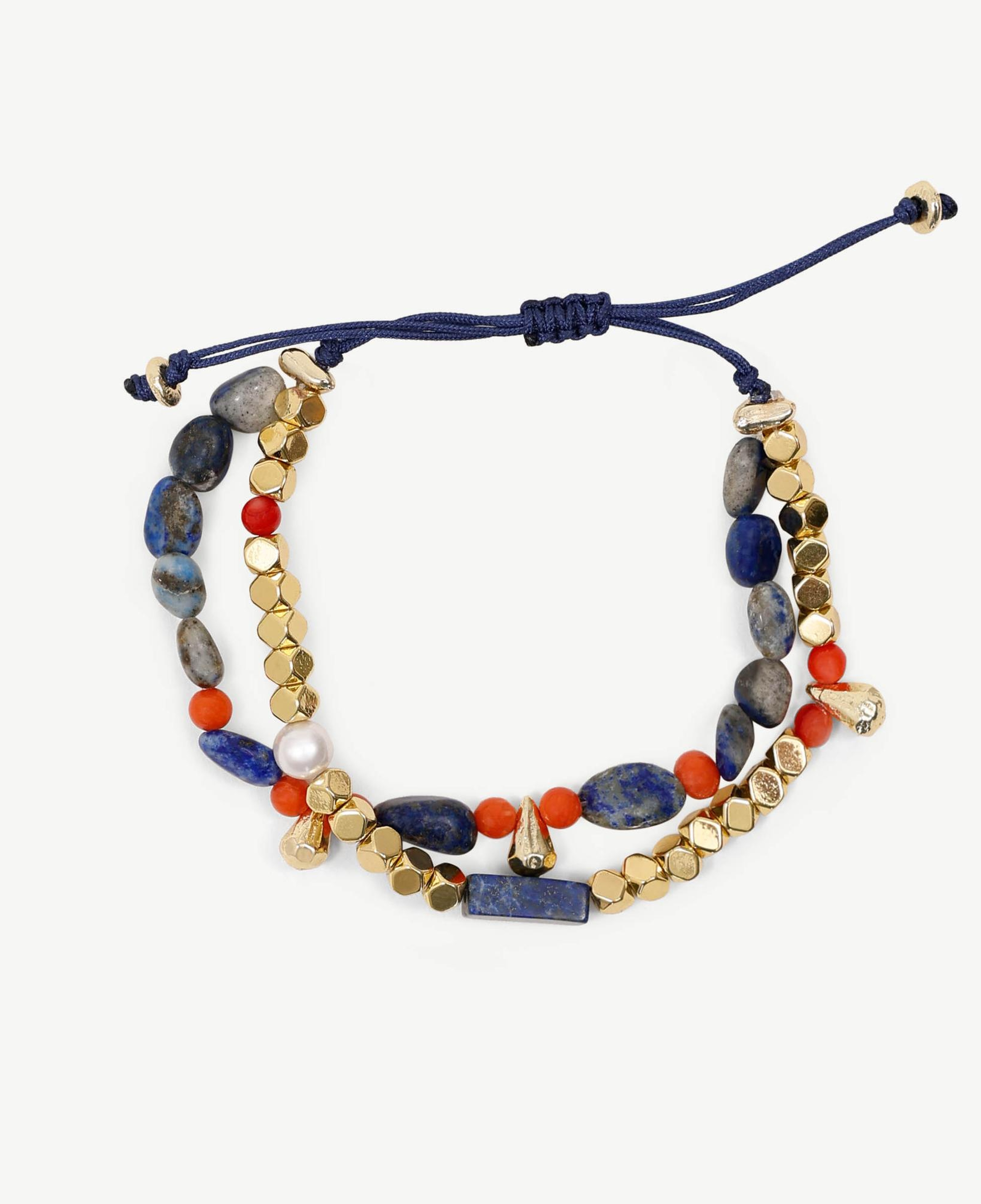 YARGICI Doğal Taş Detaylı İkili İp Bileklik