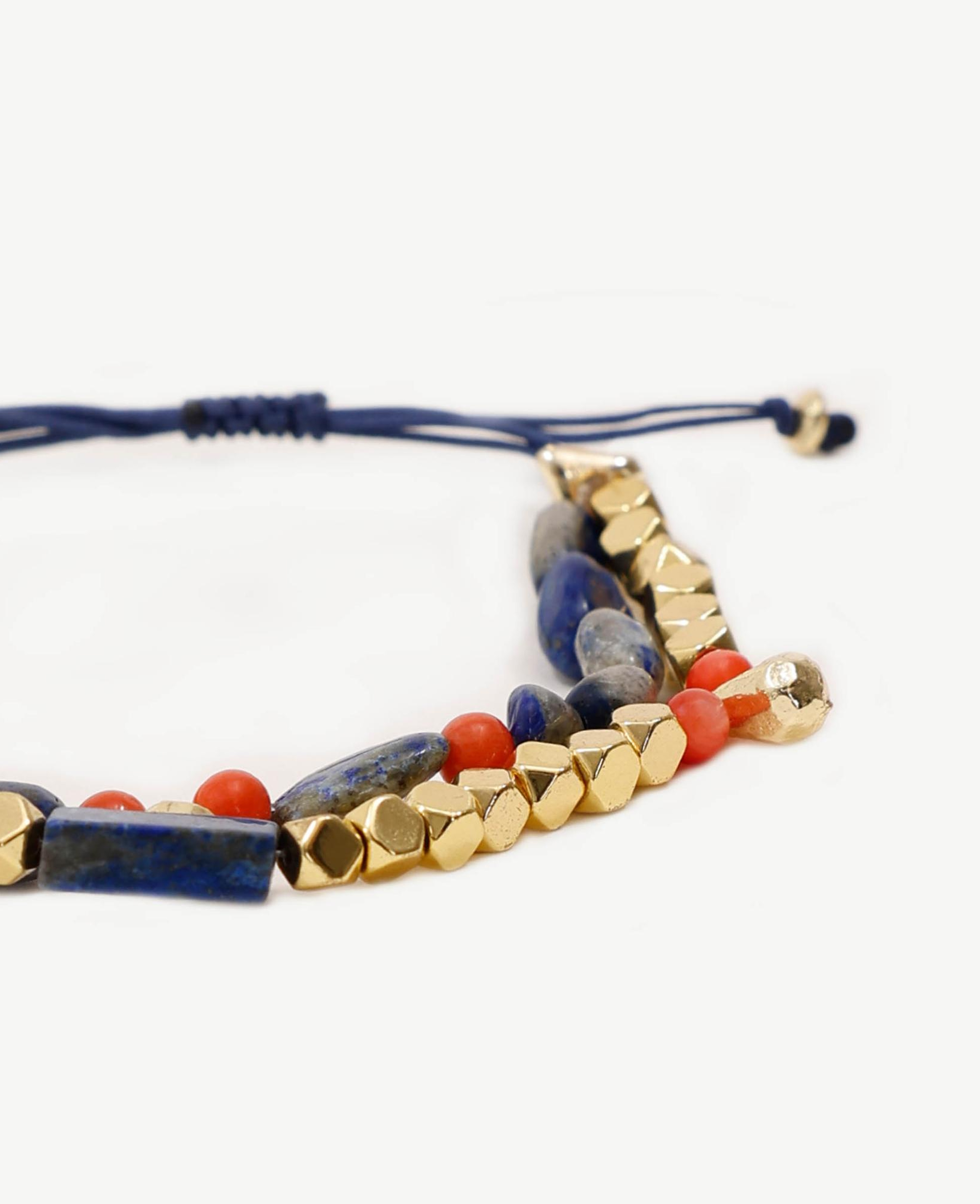 YARGICI Doğal Taş Detaylı İkili İp Bileklik