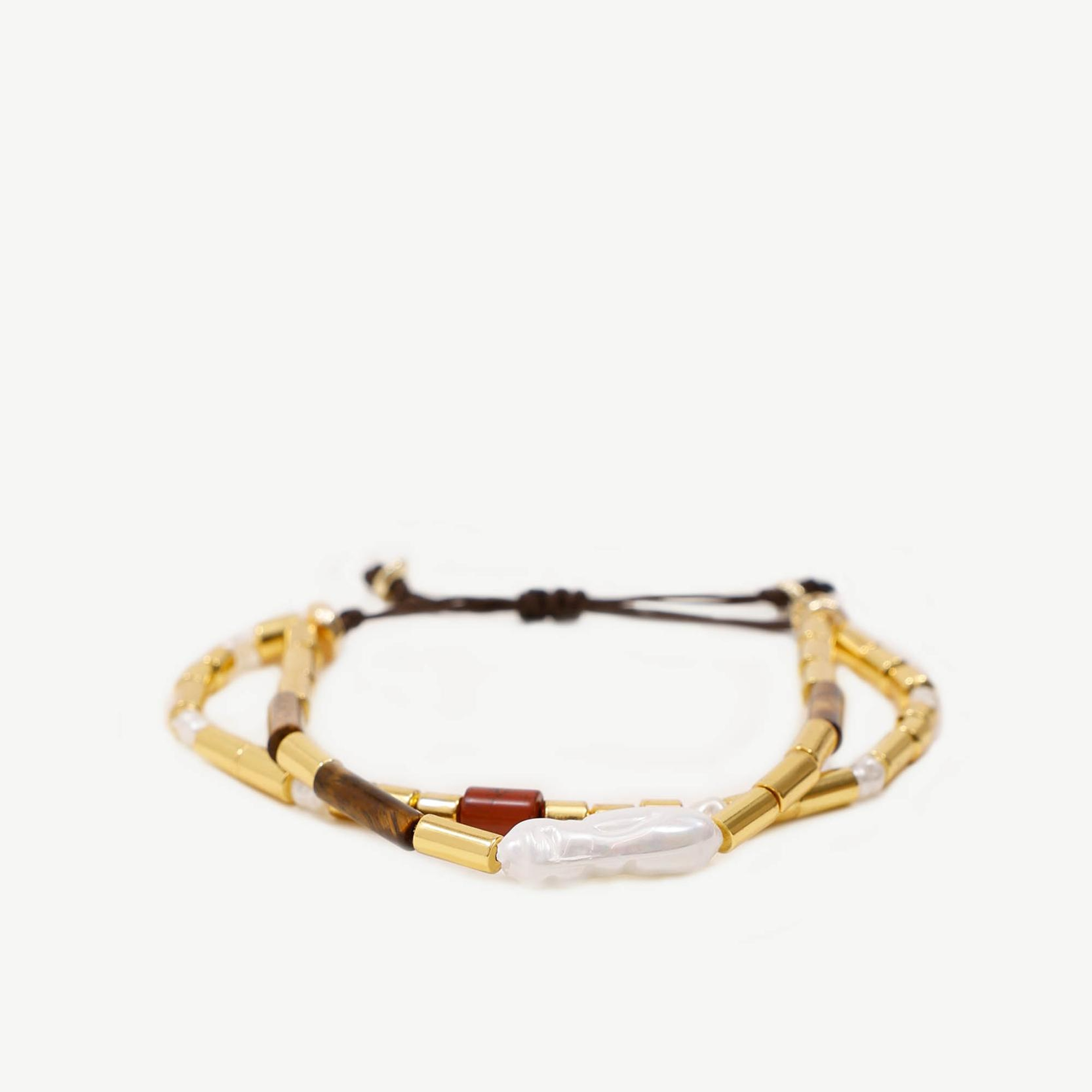 YARGICI İnci Detaylı Hematit Bileklik