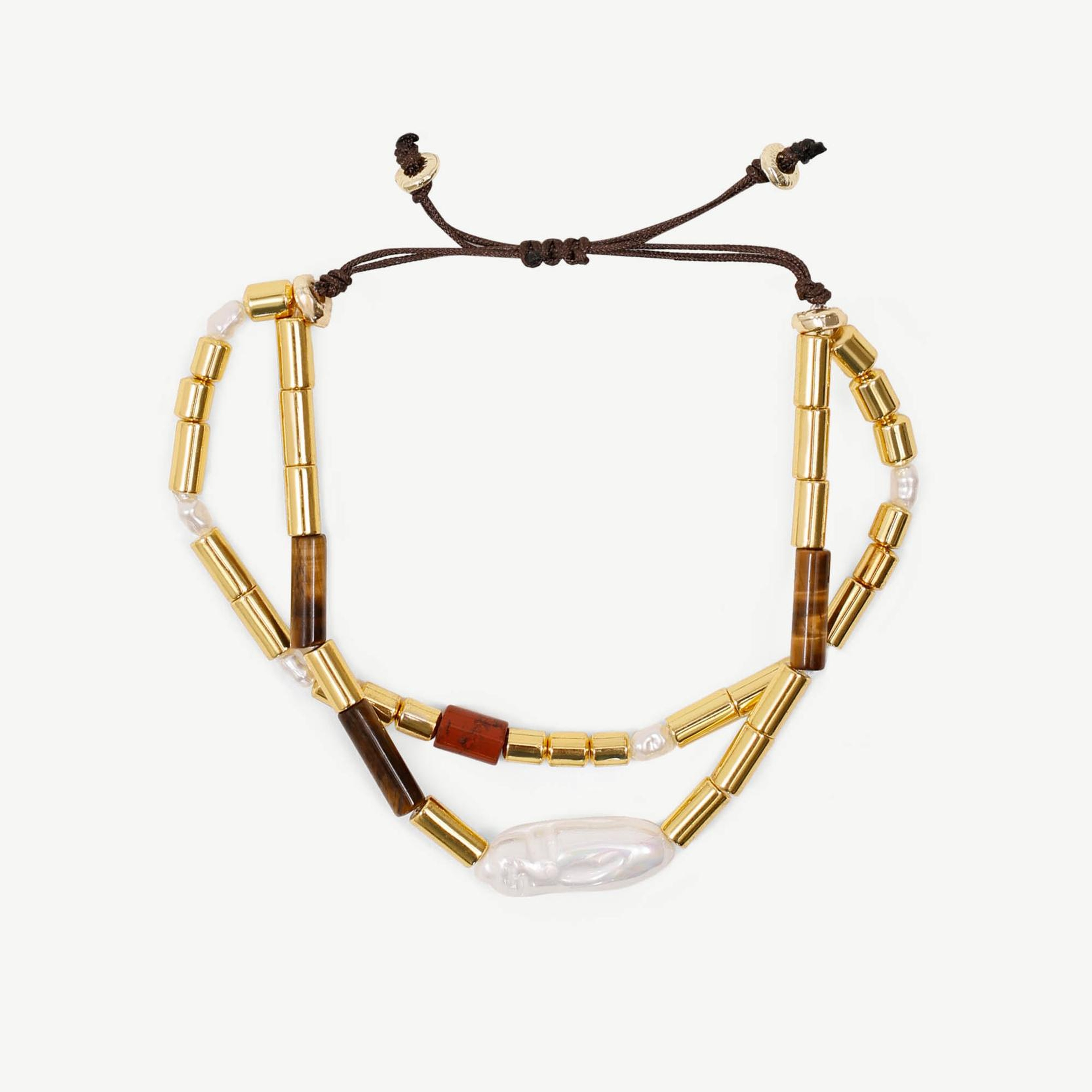 YARGICI İnci Detaylı Hematit Bileklik