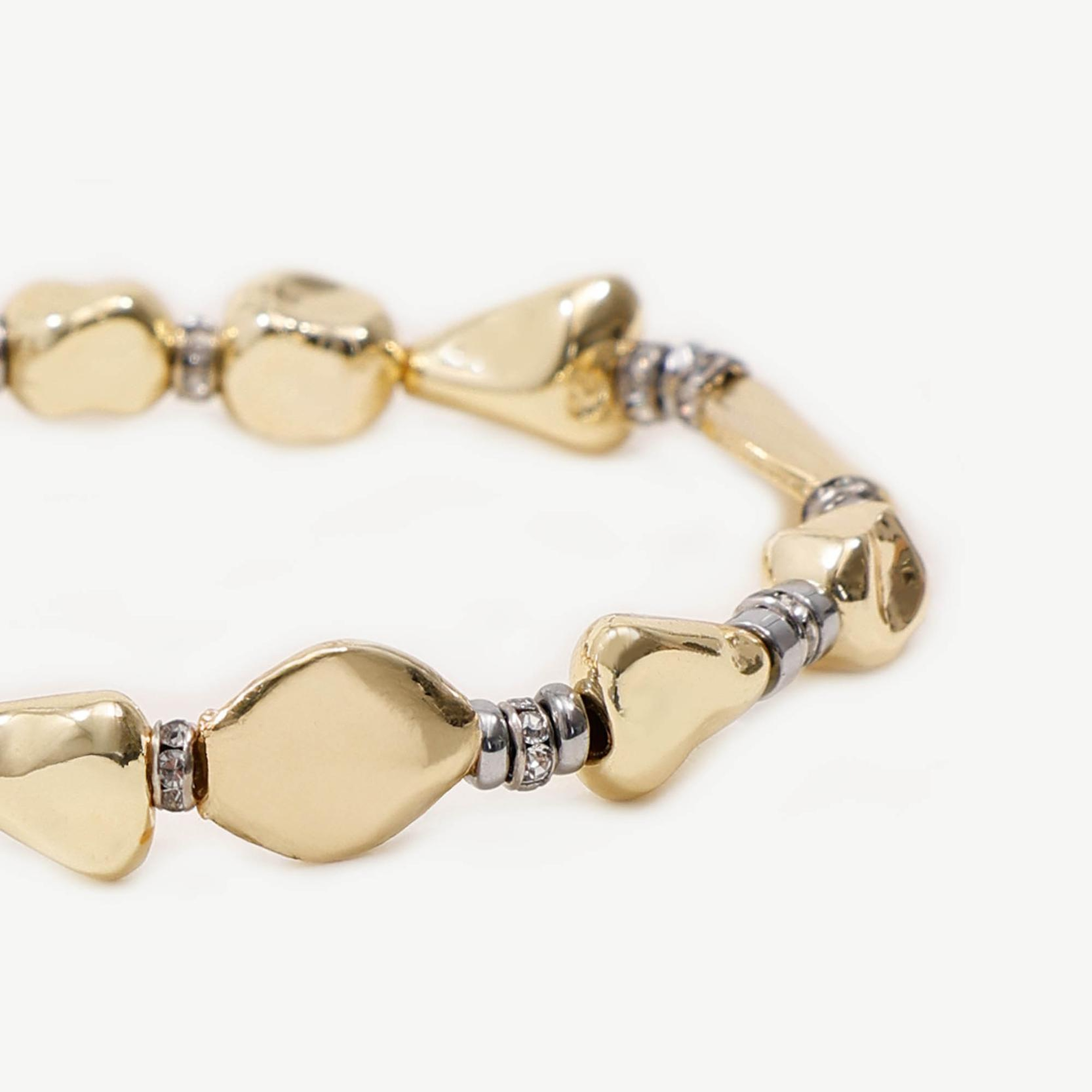 YARGICI Cam Taş Detaylı Gold Bileklik