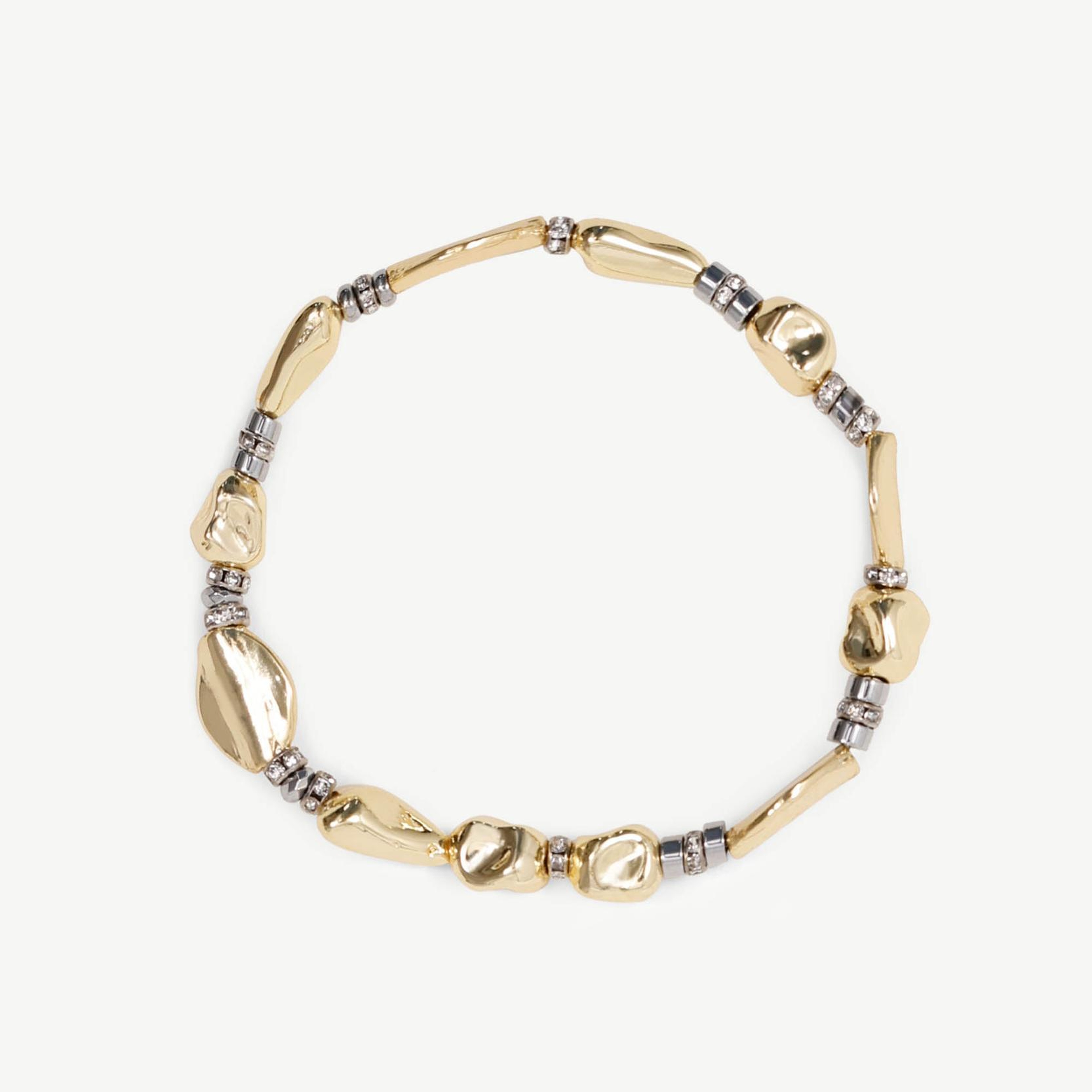 YARGICI Cam Taş Detaylı Gold Bileklik