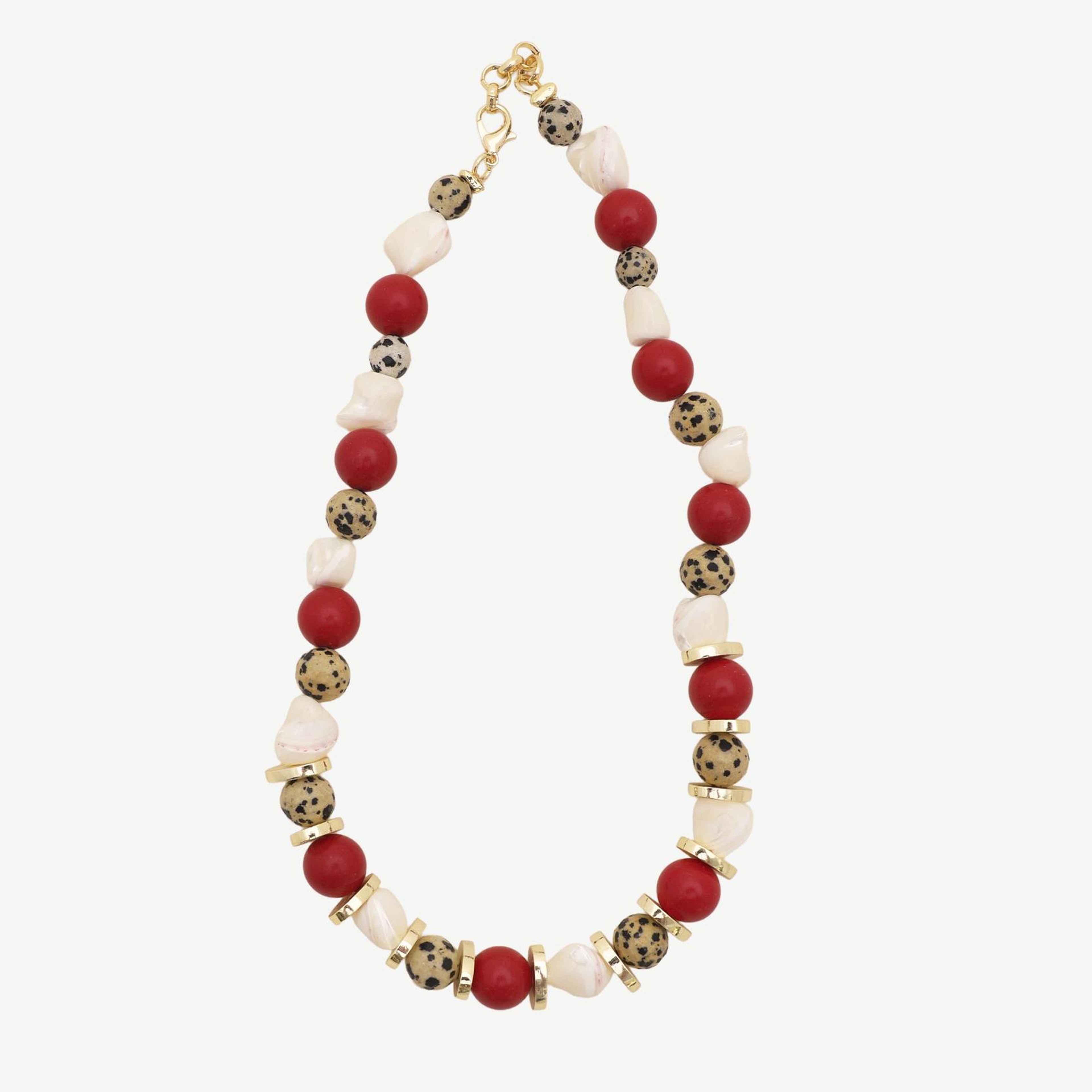 YARGICI Mercan Ve Jasper Detaylı Kolye