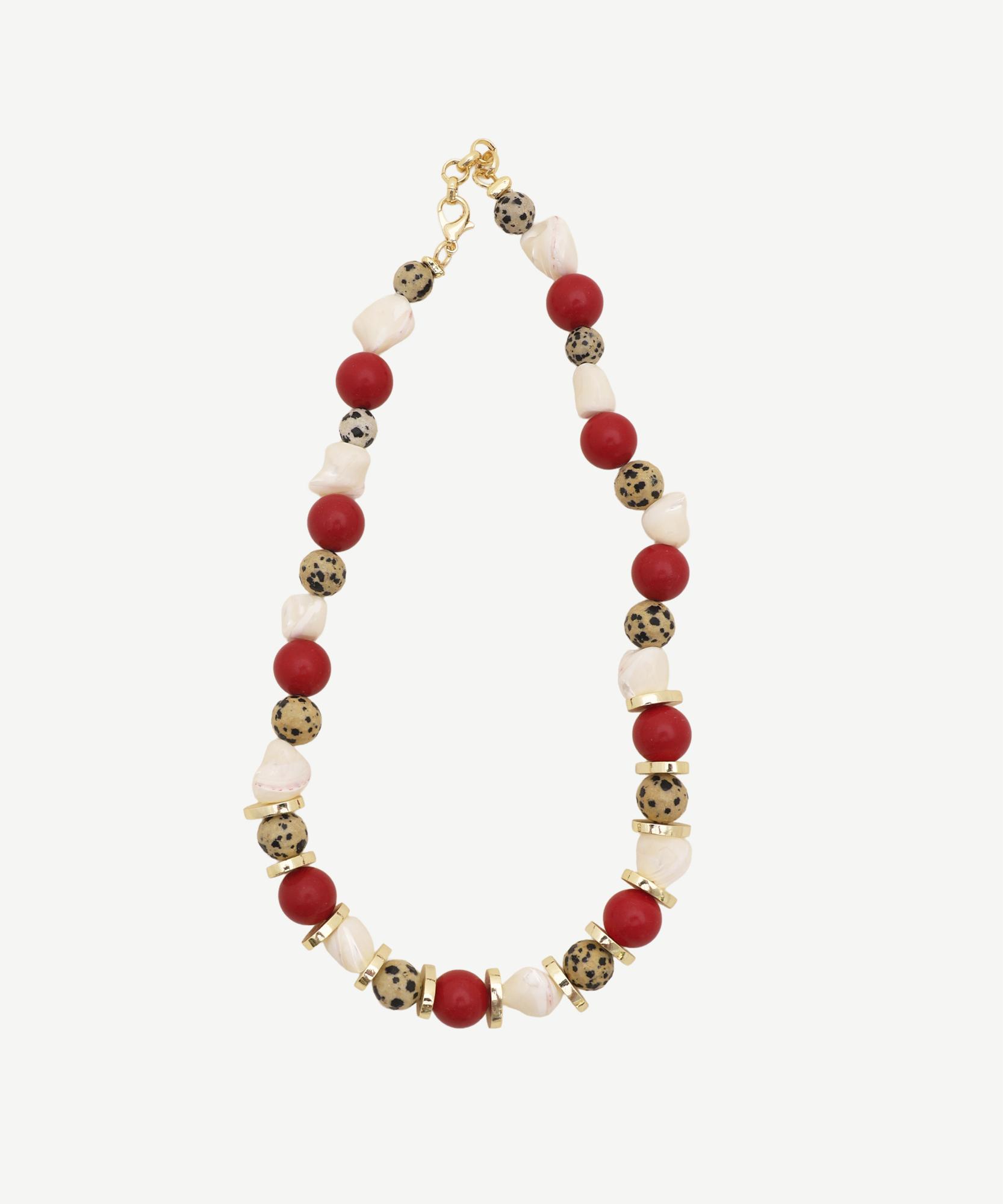 YARGICI Mercan Ve Jasper Detaylı Kolye