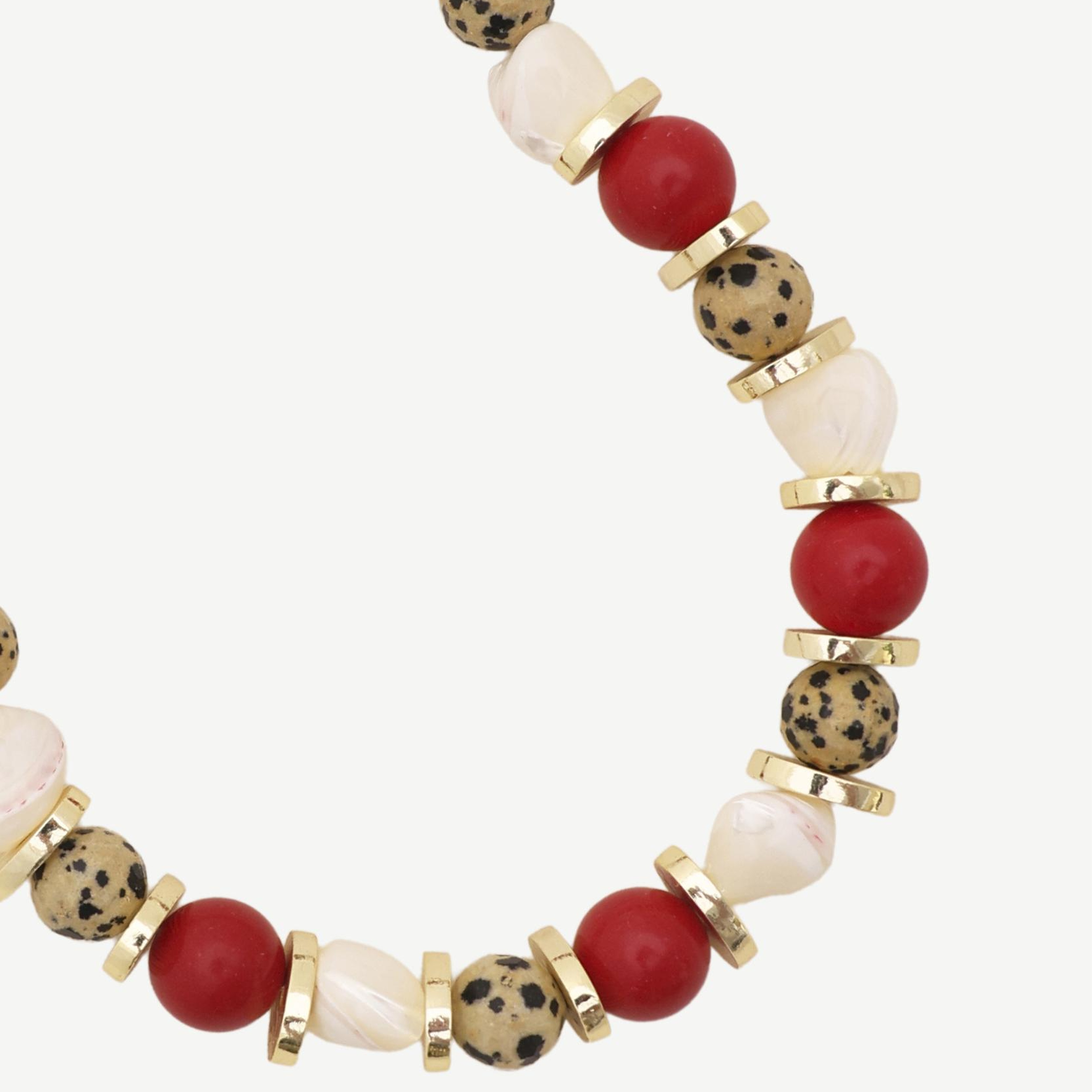 YARGICI Mercan Ve Jasper Detaylı Kolye