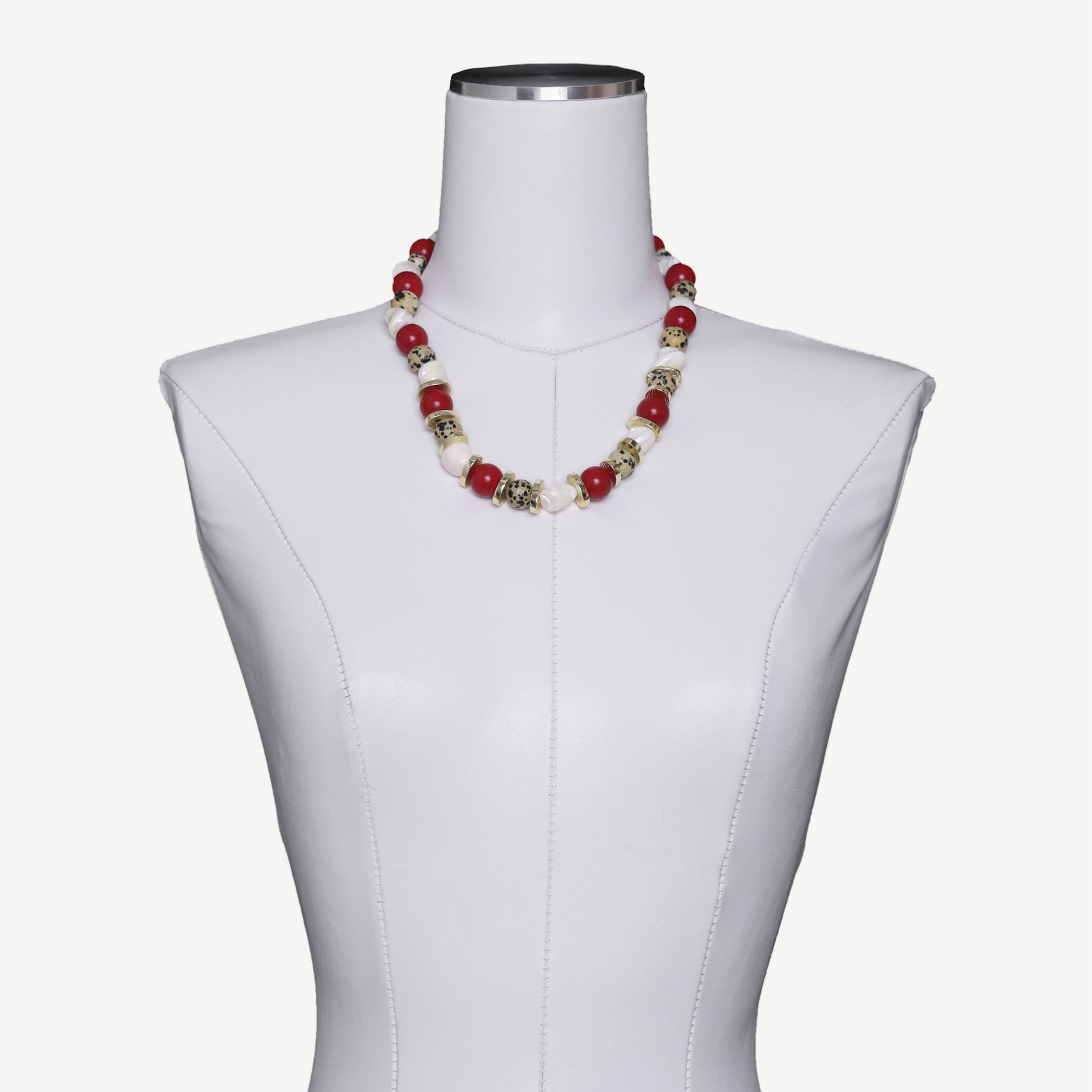 YARGICI Mercan Ve Jasper Detaylı Kolye