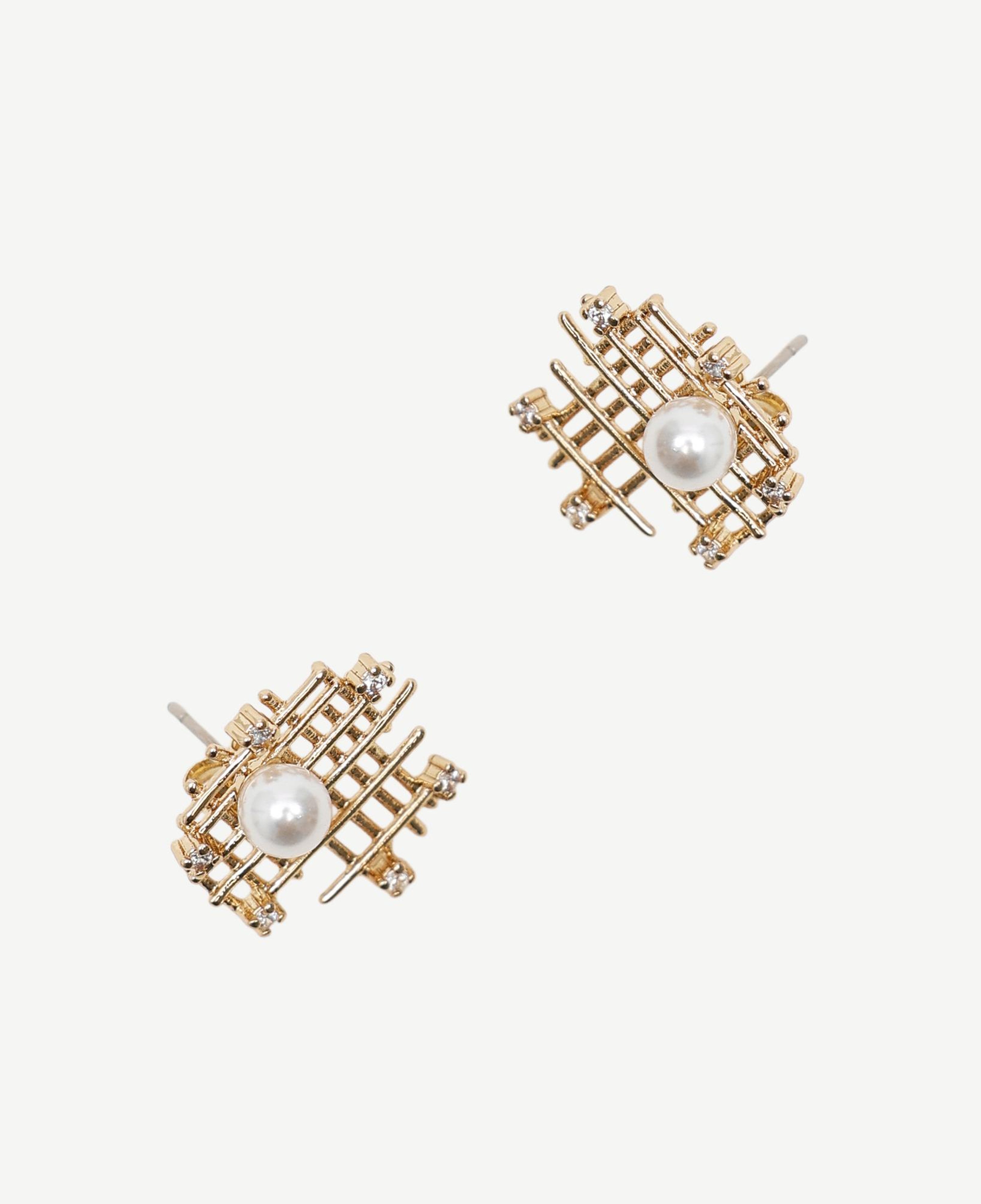 YARGICI İnci Detaylı Plaka Küpe