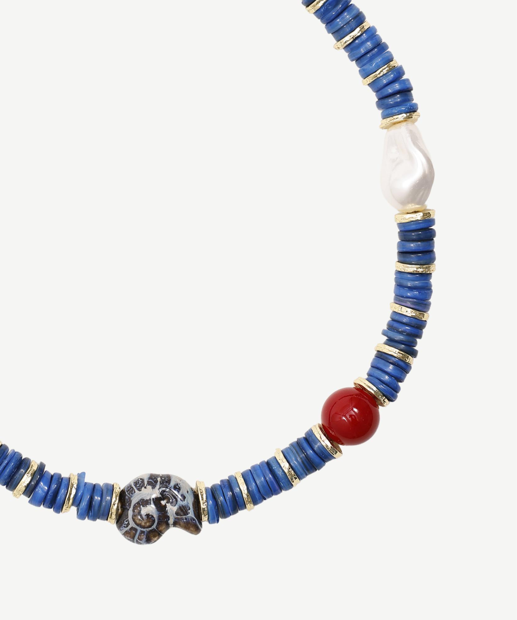 YARGICI Doğal Taş Ve Sedef Detaylı Kolye