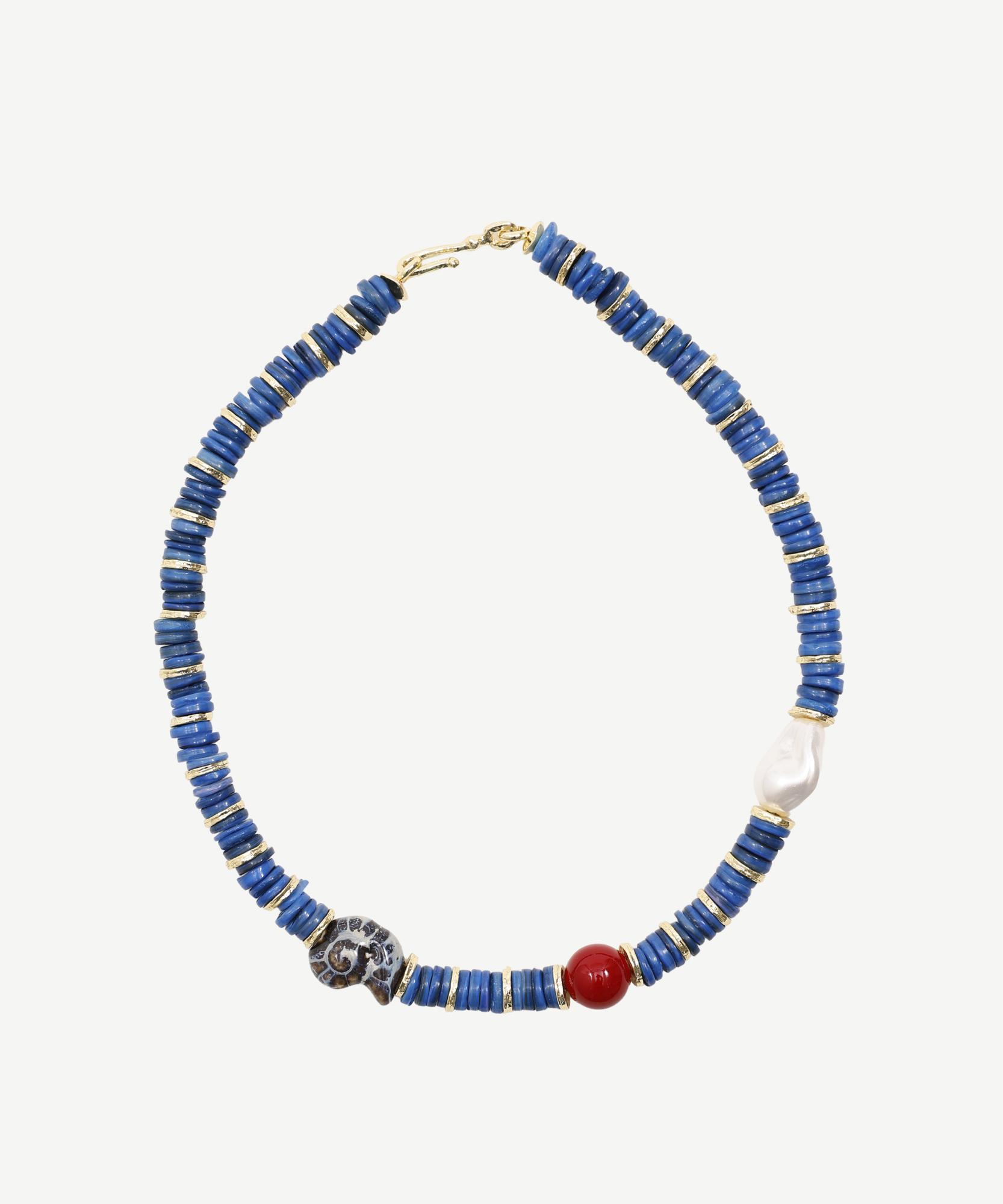 YARGICI Doğal Taş Ve Sedef Detaylı Kolye