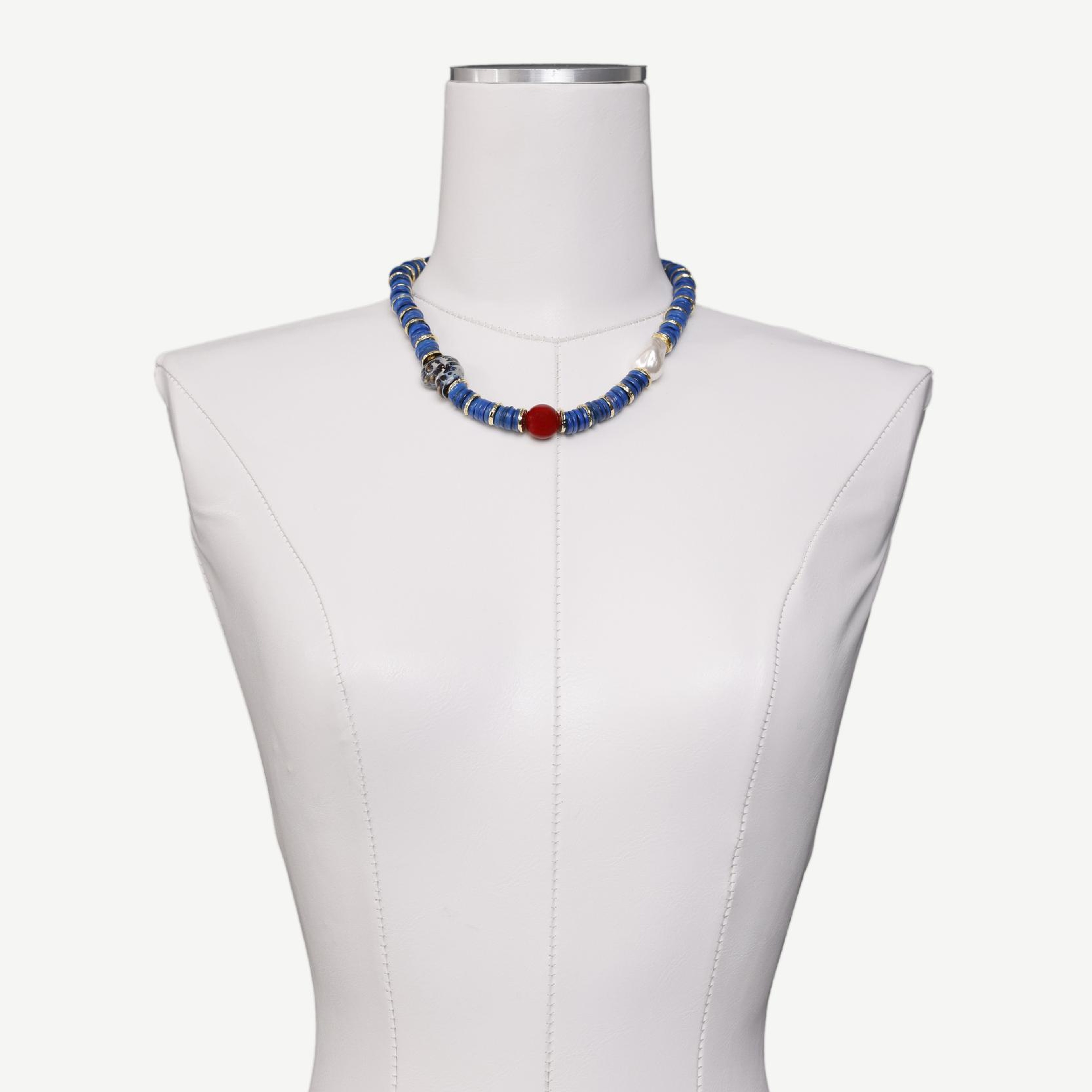 YARGICI Doğal Taş Ve Sedef Detaylı Kolye