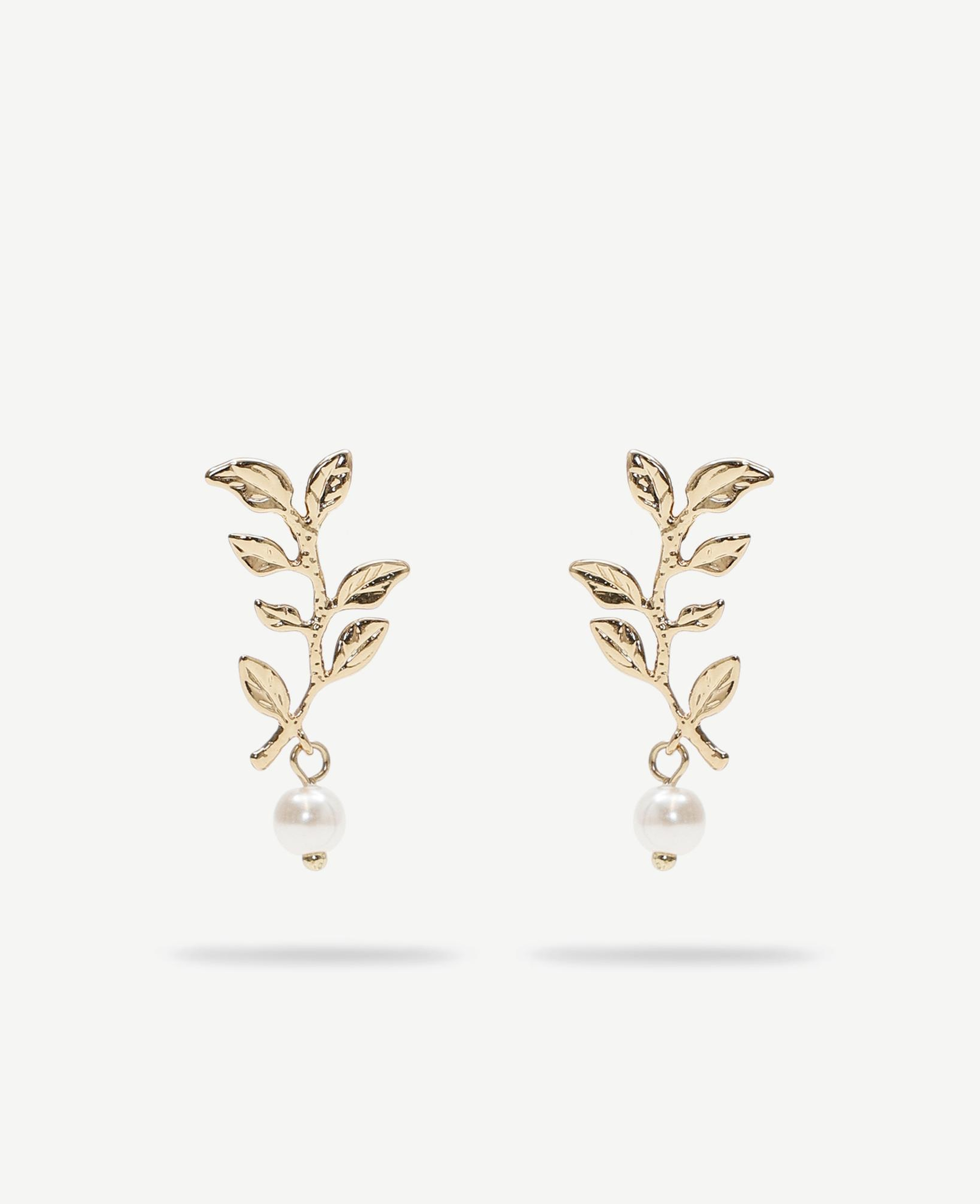 YARGICI İncili Yaprak Formlu Küpe