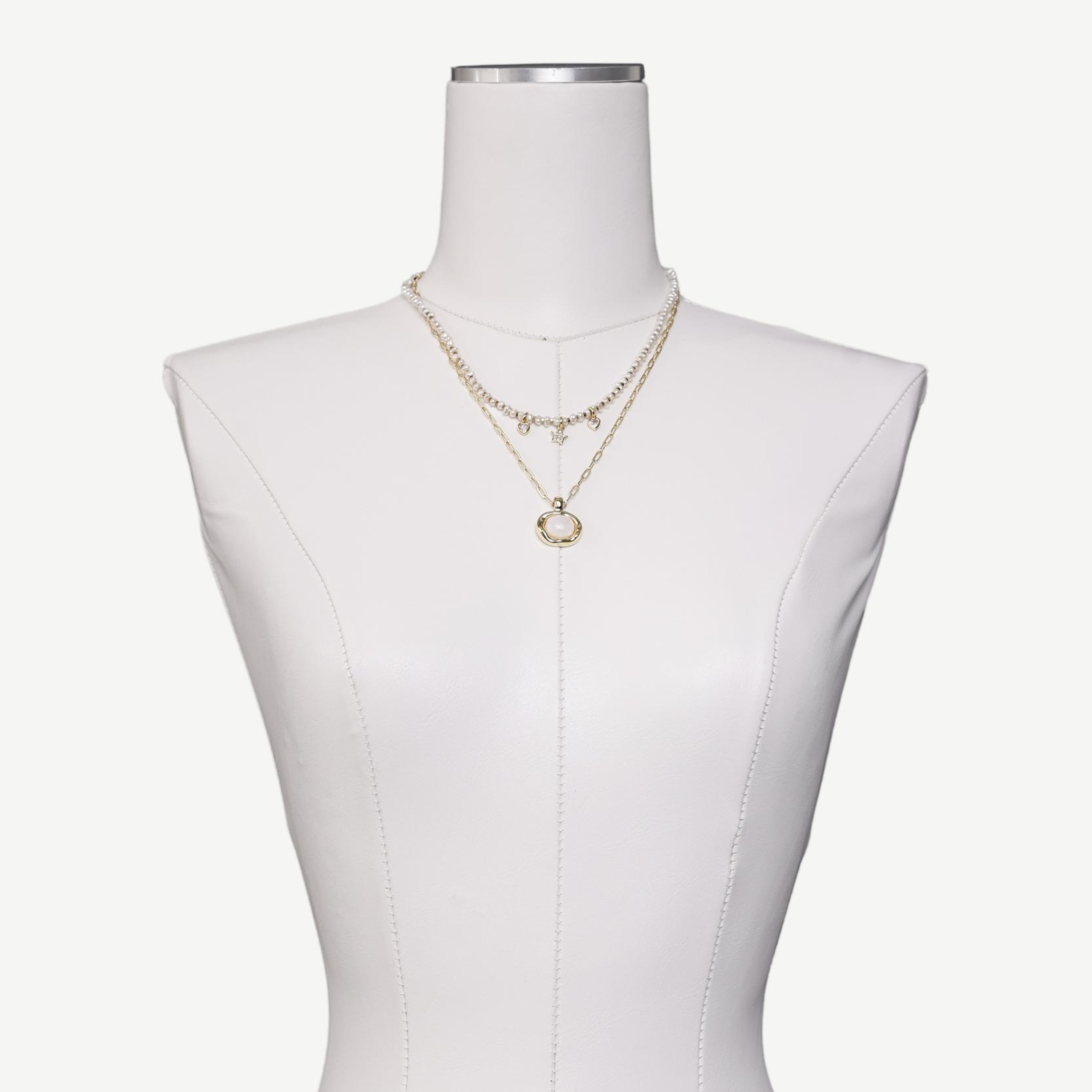 YARGICI İnci Detaylı Hematit Kolye