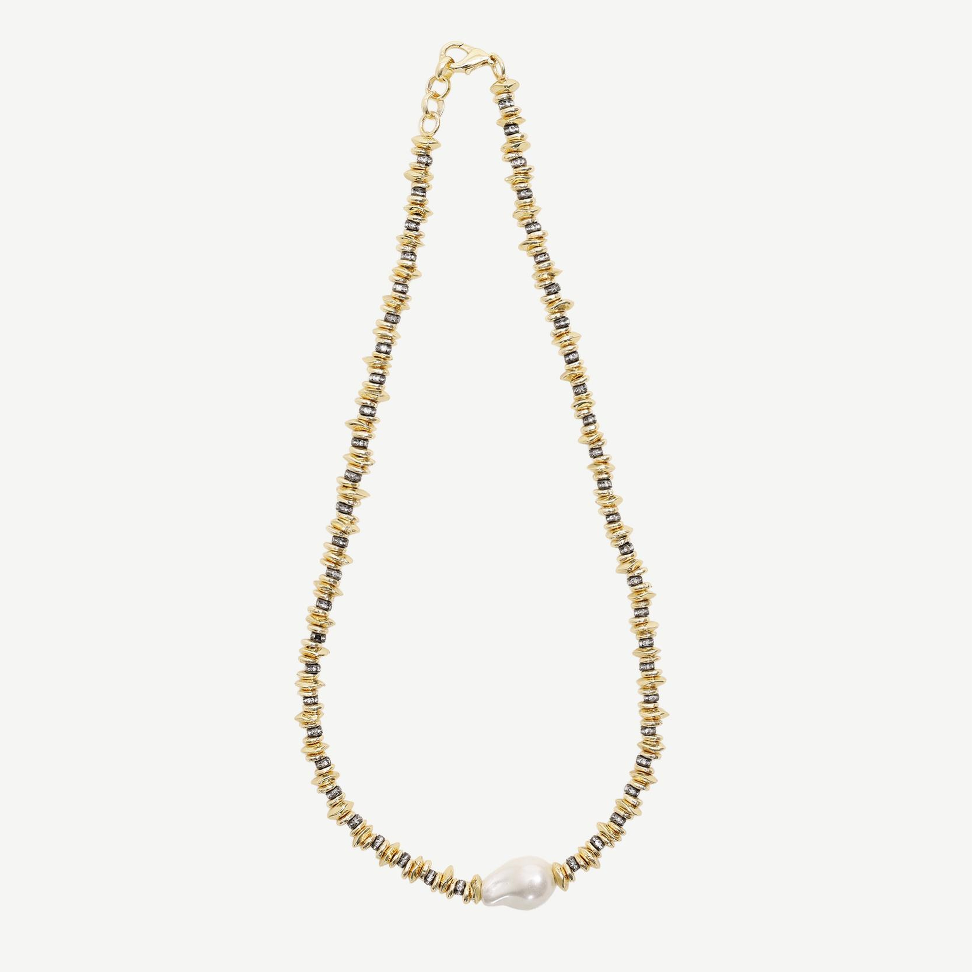 YARGICI İnci Ve Cam Taş Detaylı Kolye