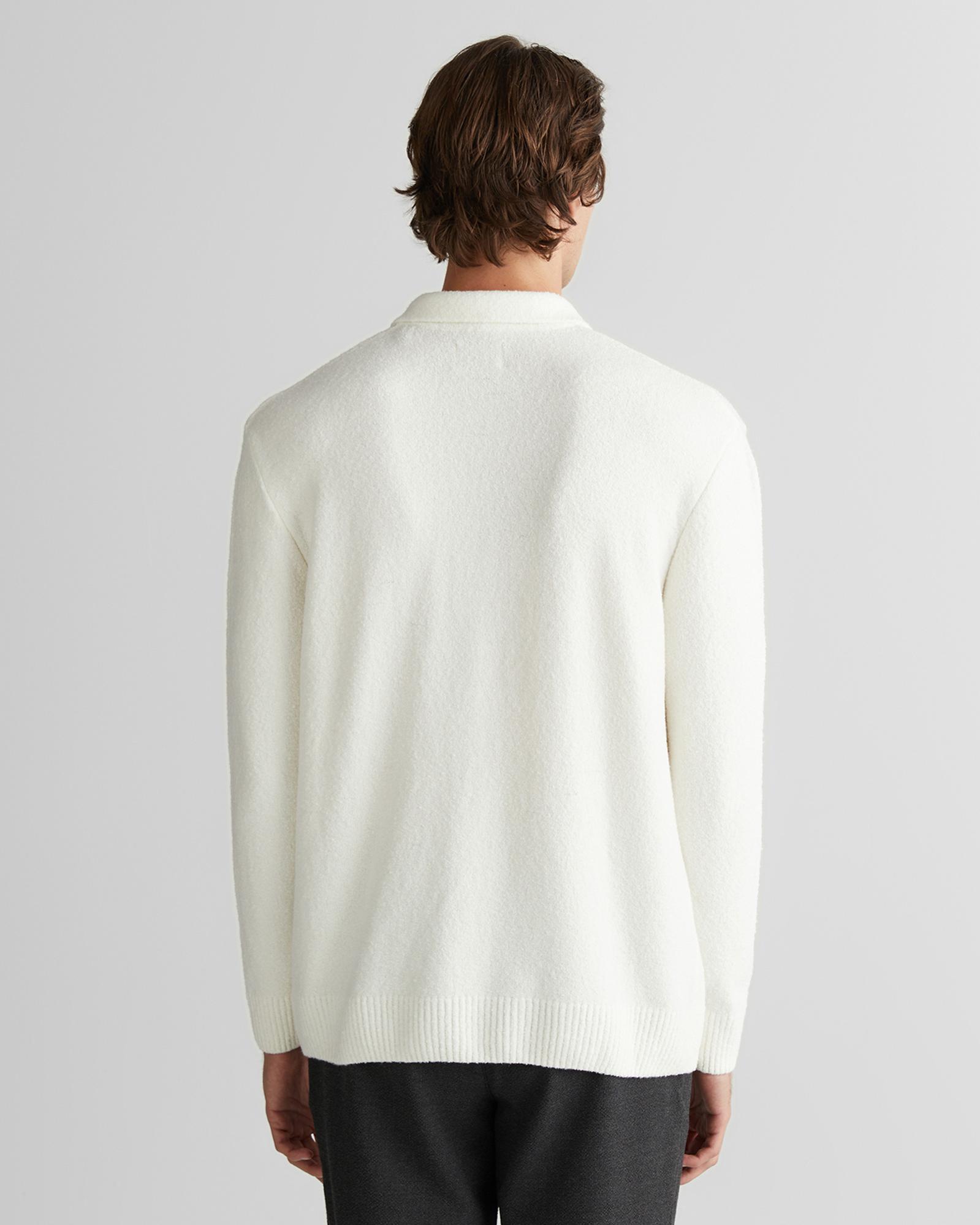 GANT Erkek Beyaz Relaxed Fit Fermuarlı Triko