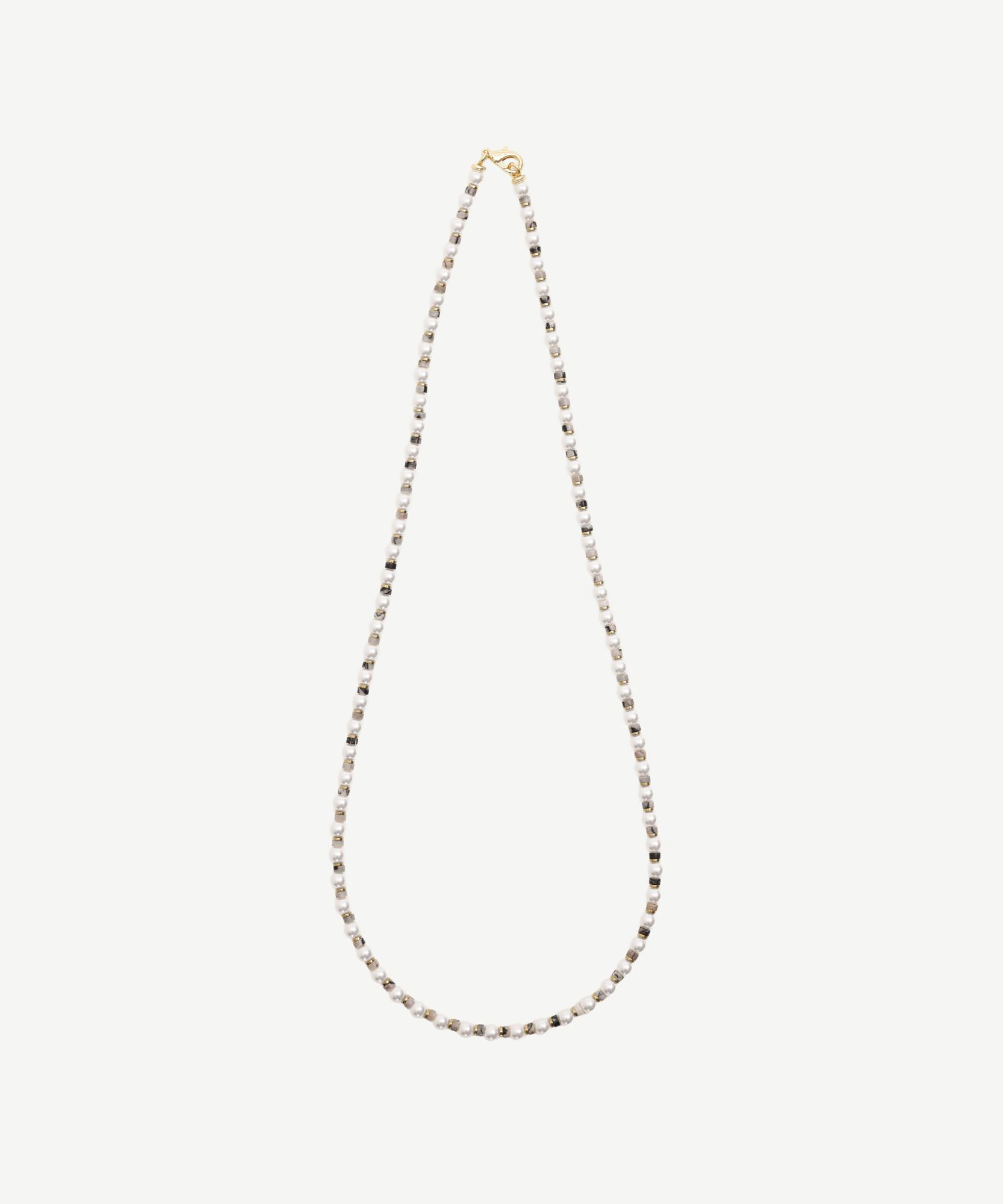 YARGICI Doğal Taş Ve İnci Sıralı Kolye