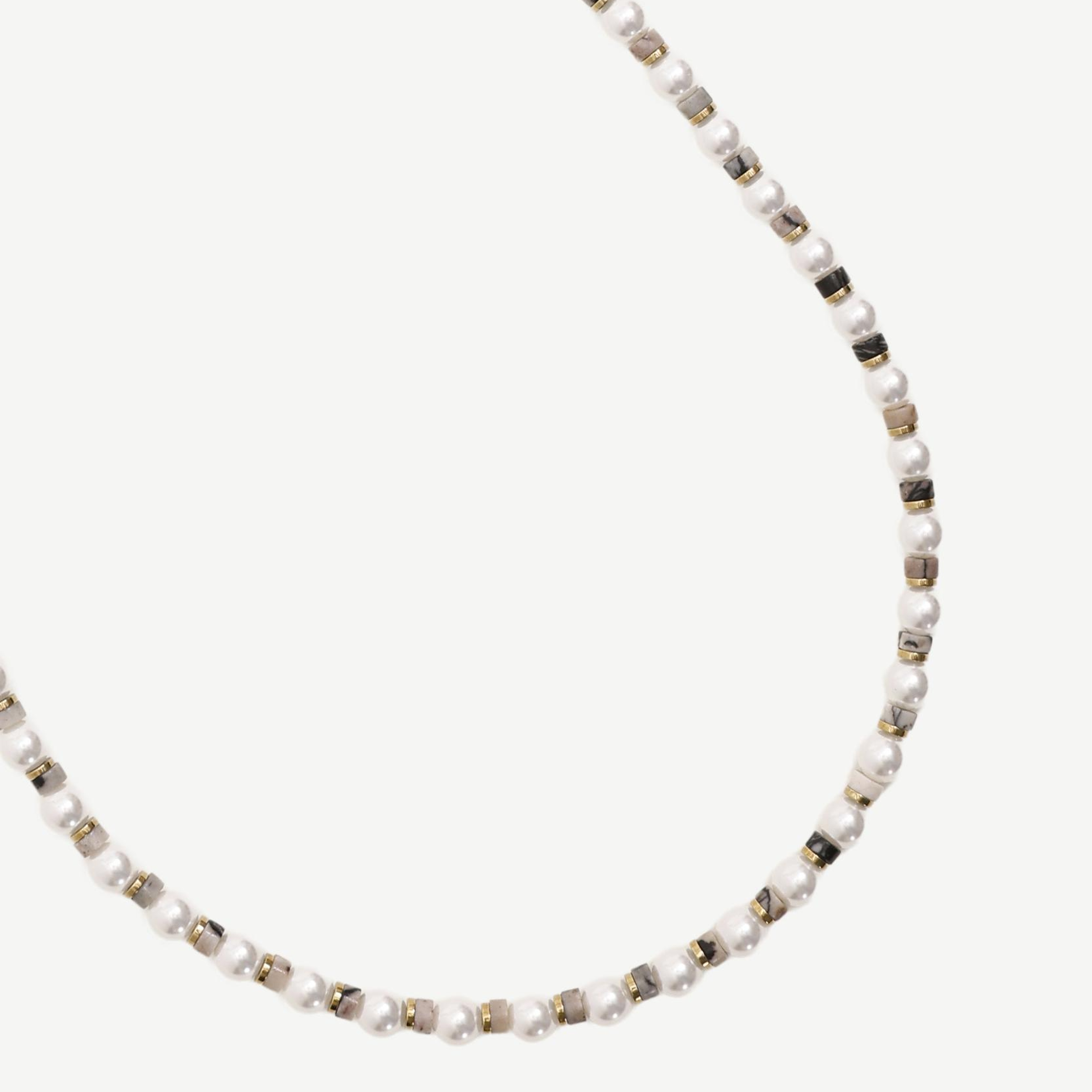 YARGICI Doğal Taş Ve İnci Sıralı Kolye