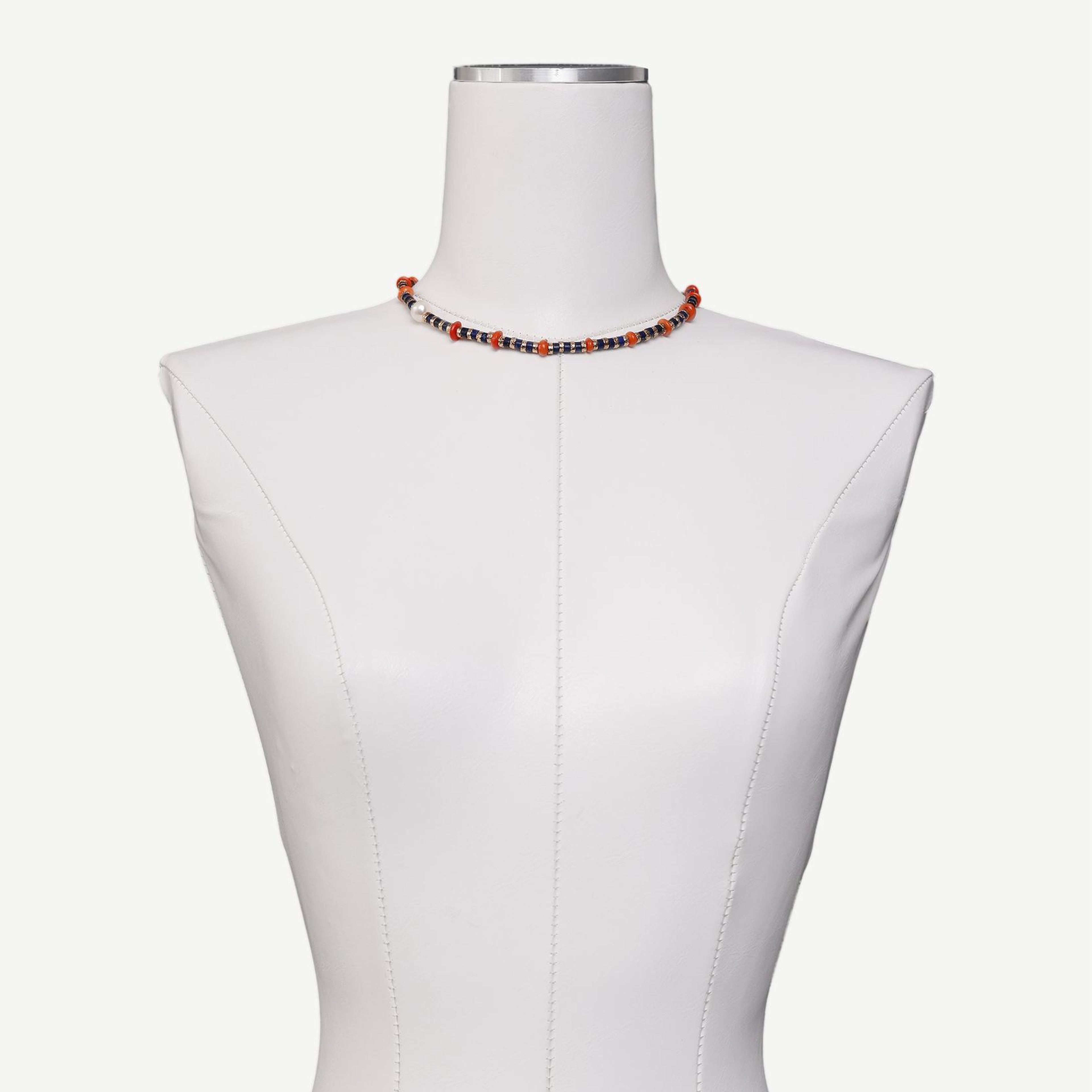 YARGICI Mercan Detaylı Lapis Kolye