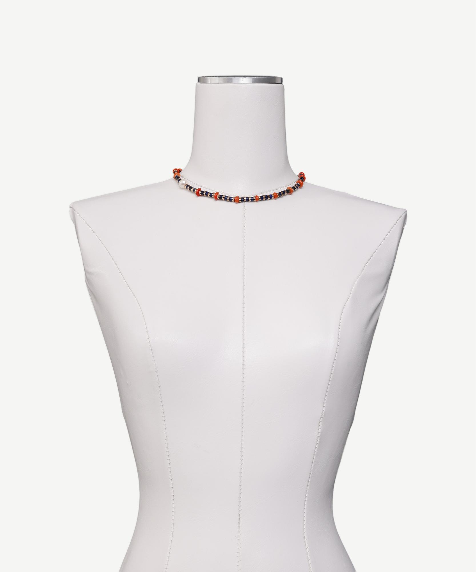 YARGICI Mercan Detaylı Lapis Kolye