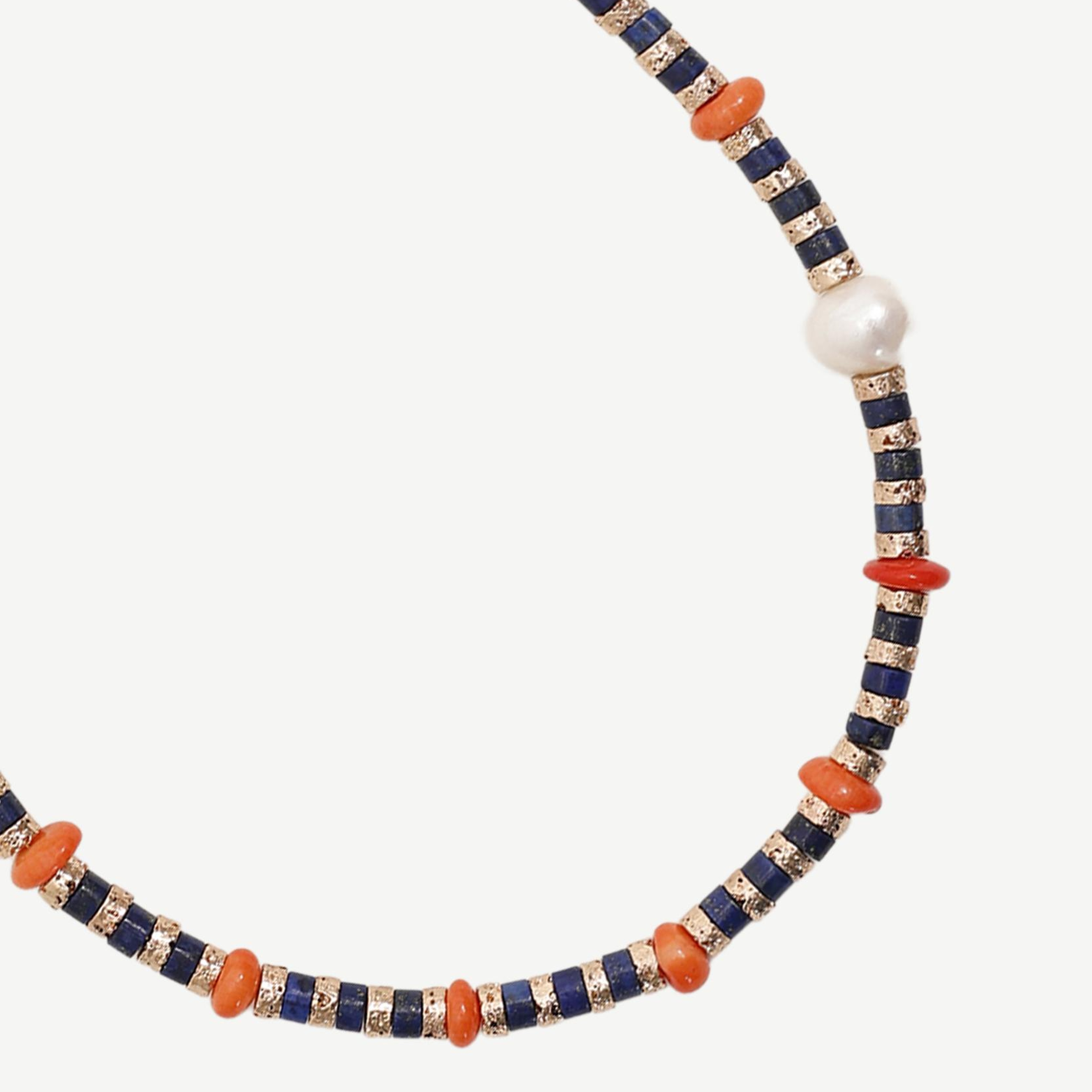 YARGICI Mercan Detaylı Lapis Kolye