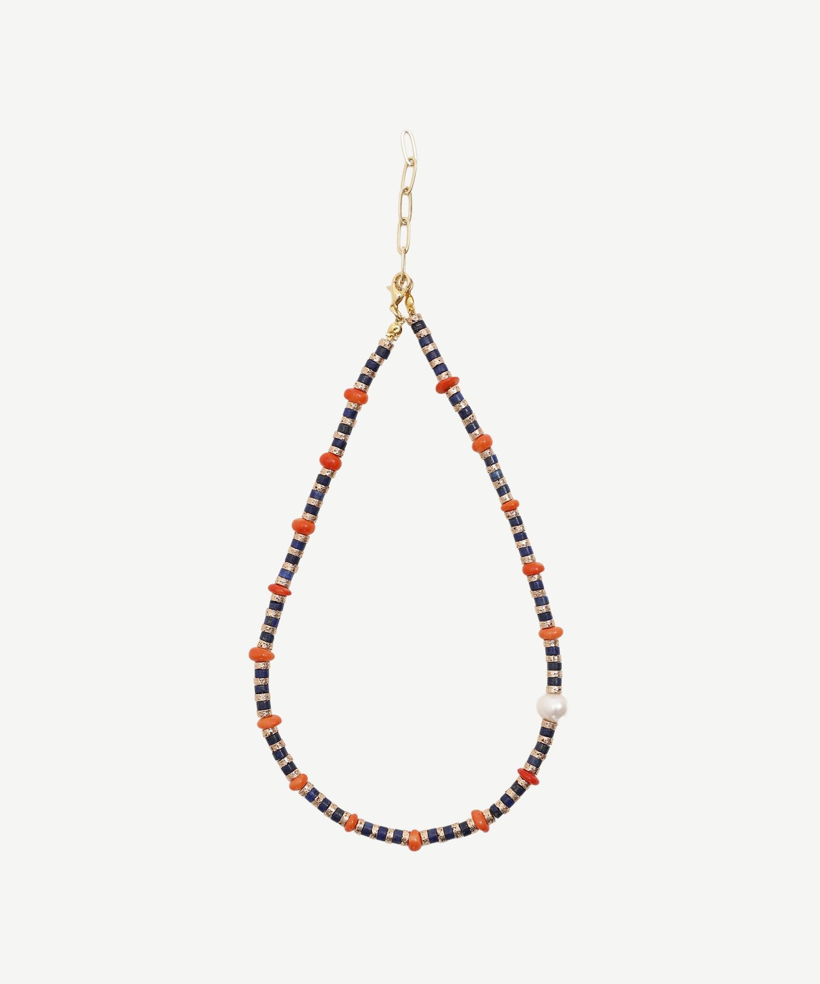 YARGICI Mercan Detaylı Lapis Kolye