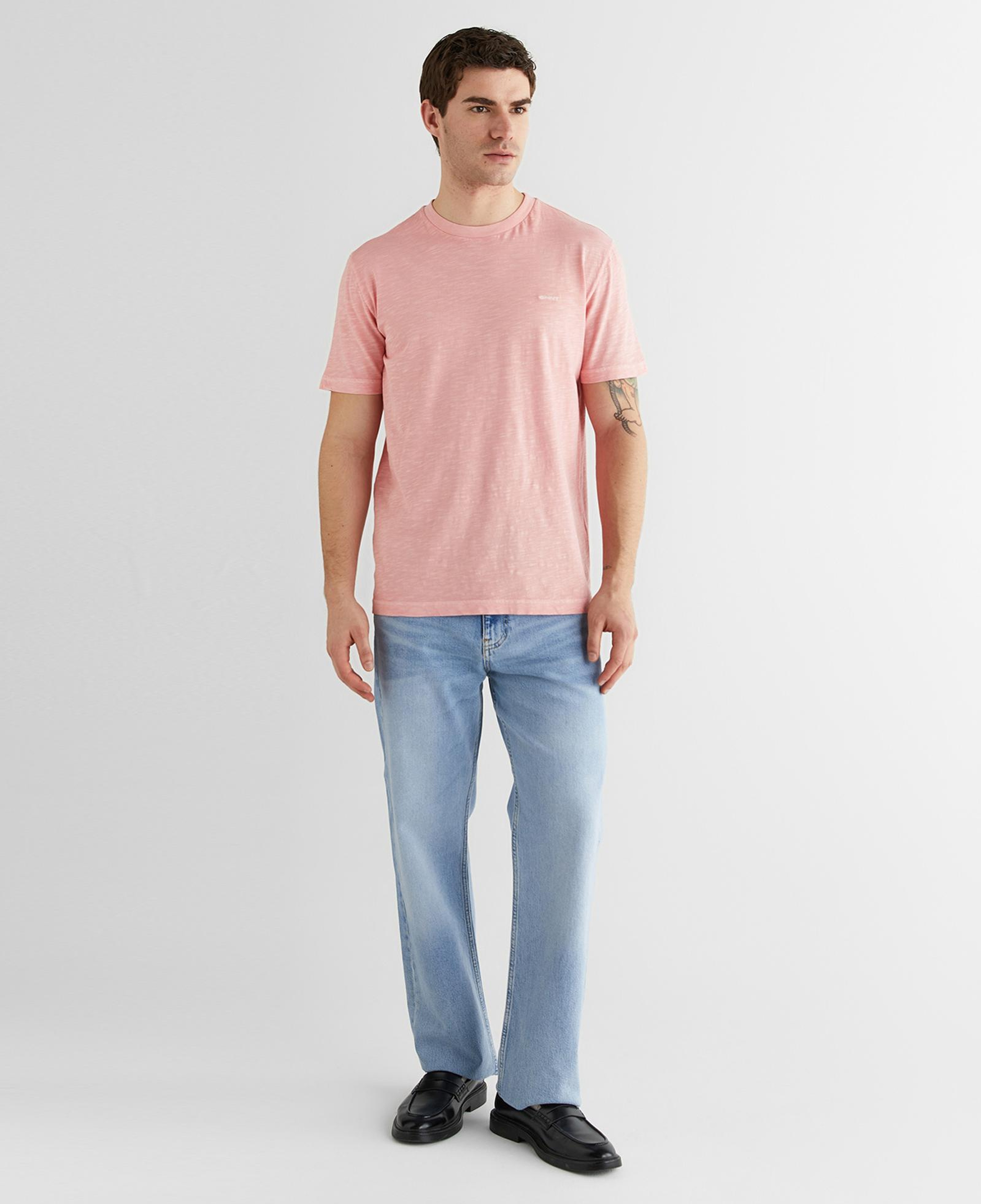 GANT Erkek Pembe Bisiklet Yaka Regular Fit T-Shirt