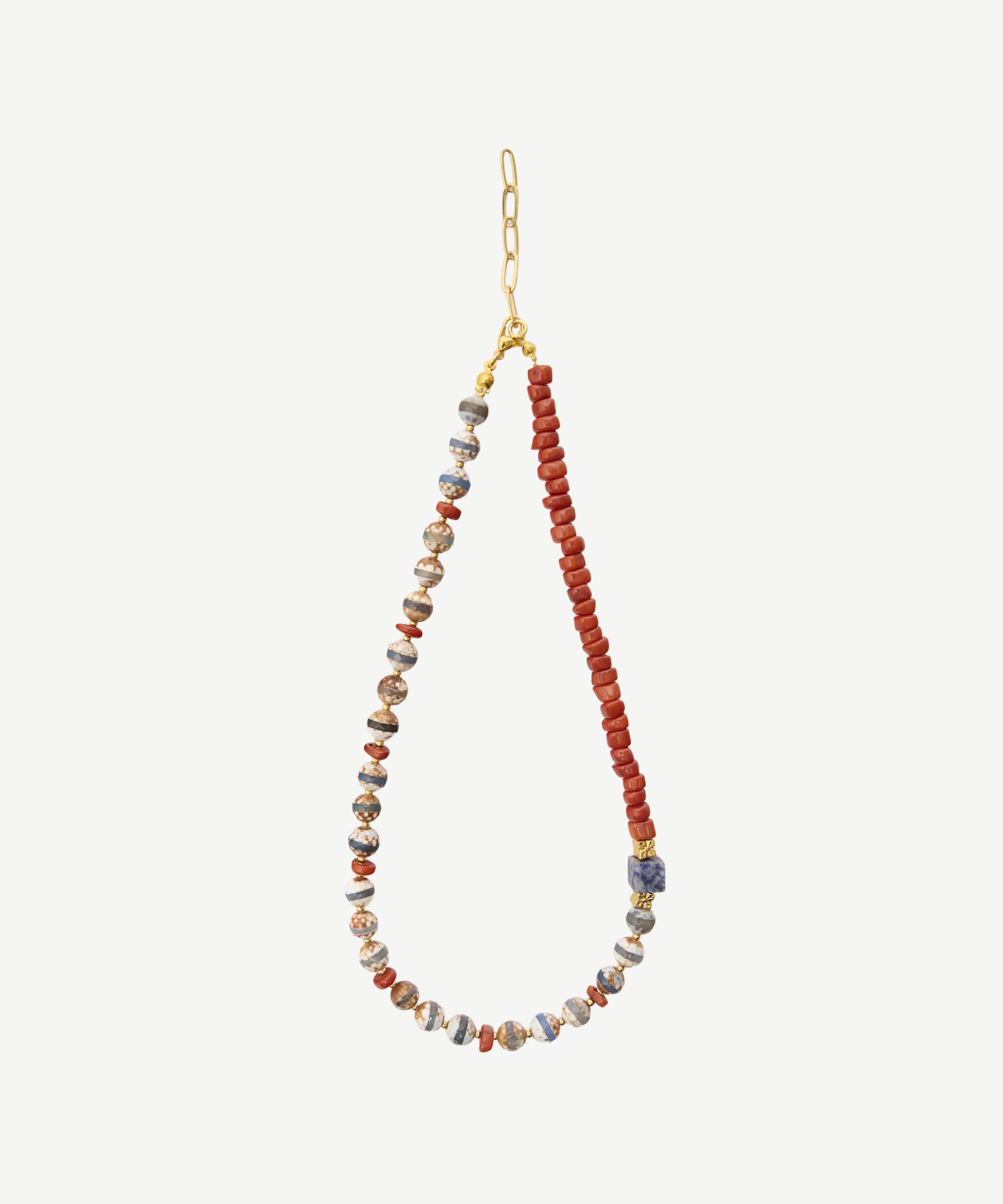 YARGICI Akik Ve Mercan Detaylı Kolye