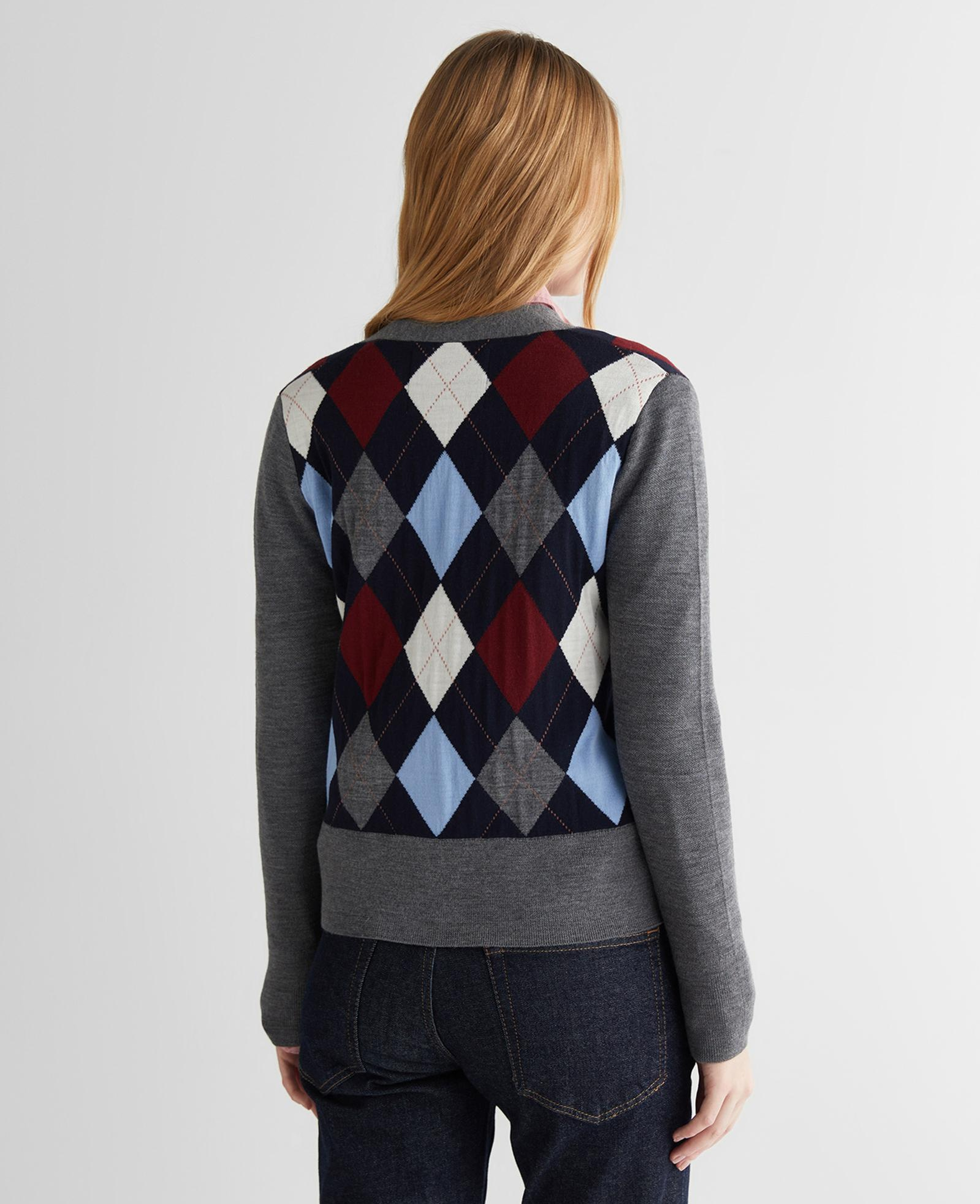 GANT Kadın Gri Regular Fit V Yaka Triko