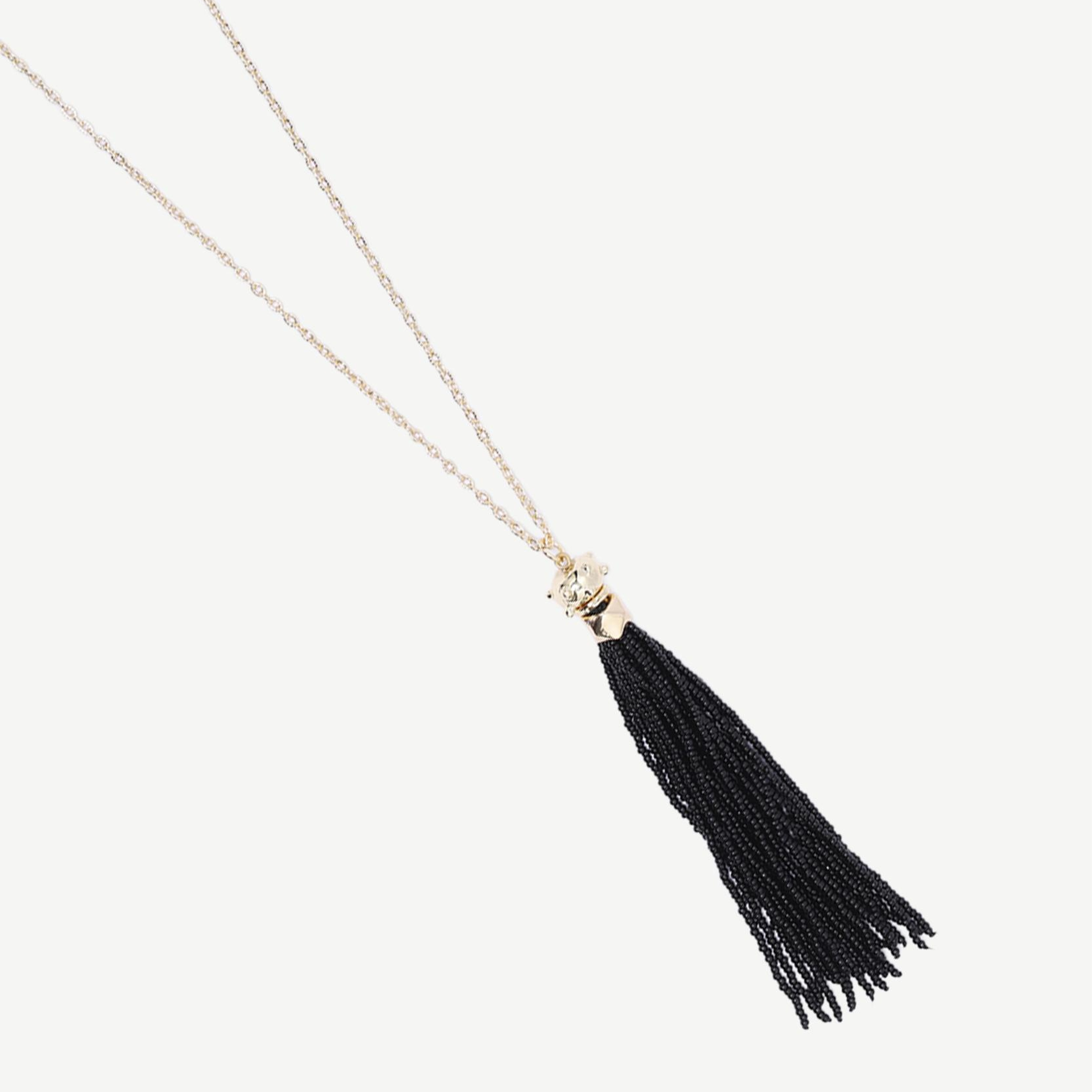 YARGICI Püskül Detaylı Uzun Zincir Kolye