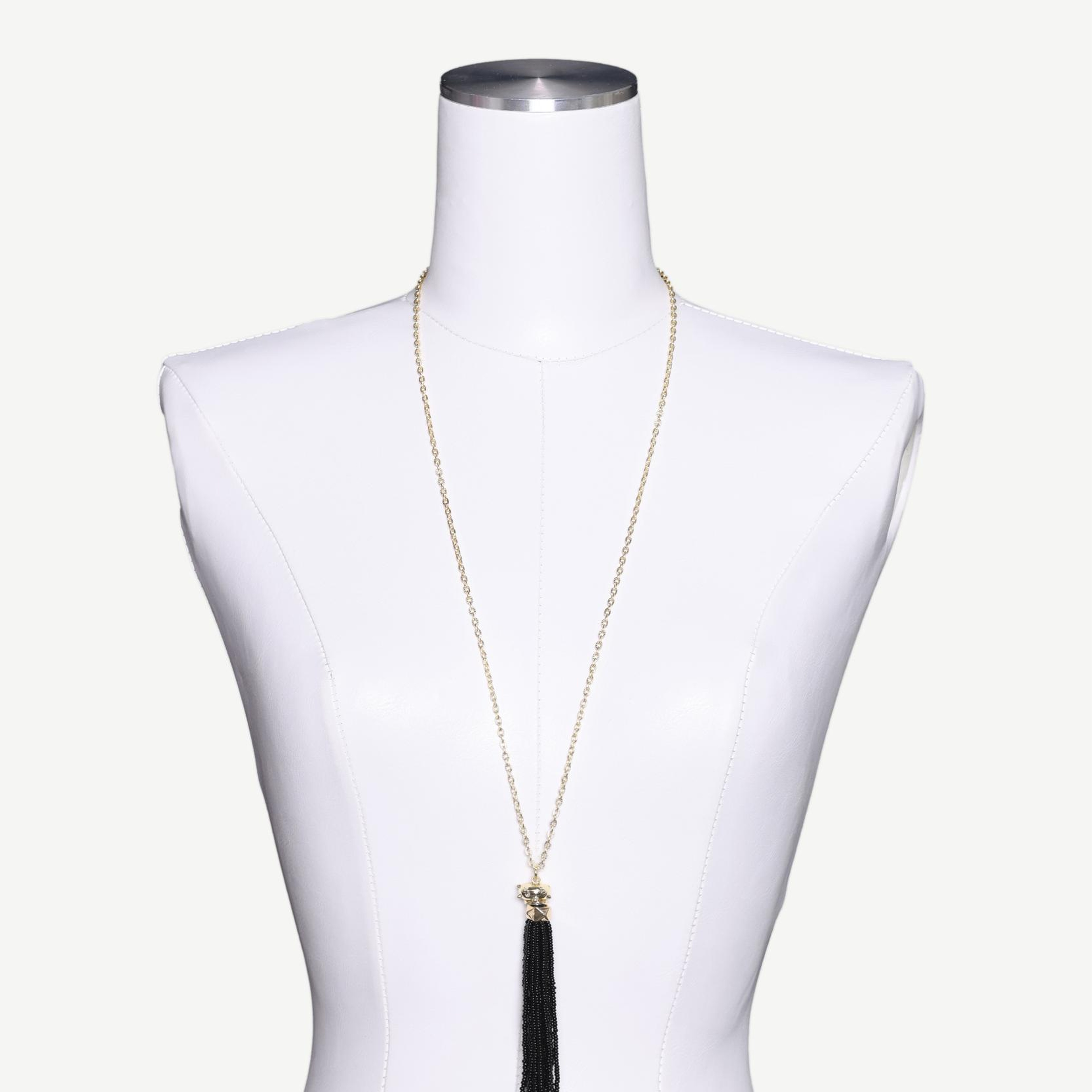 YARGICI Püskül Detaylı Uzun Zincir Kolye