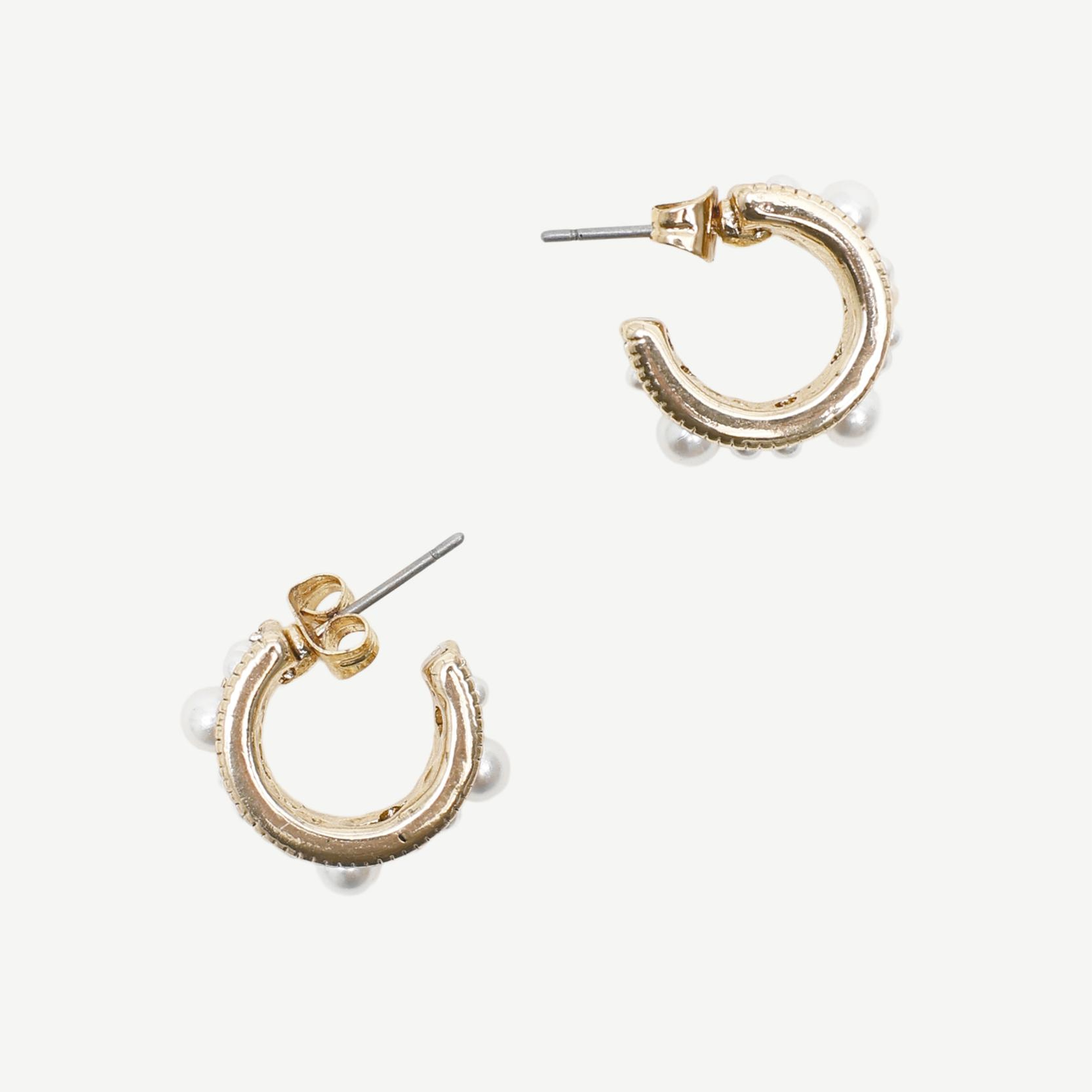 YARGICI İnci Detaylı Halka Küpe