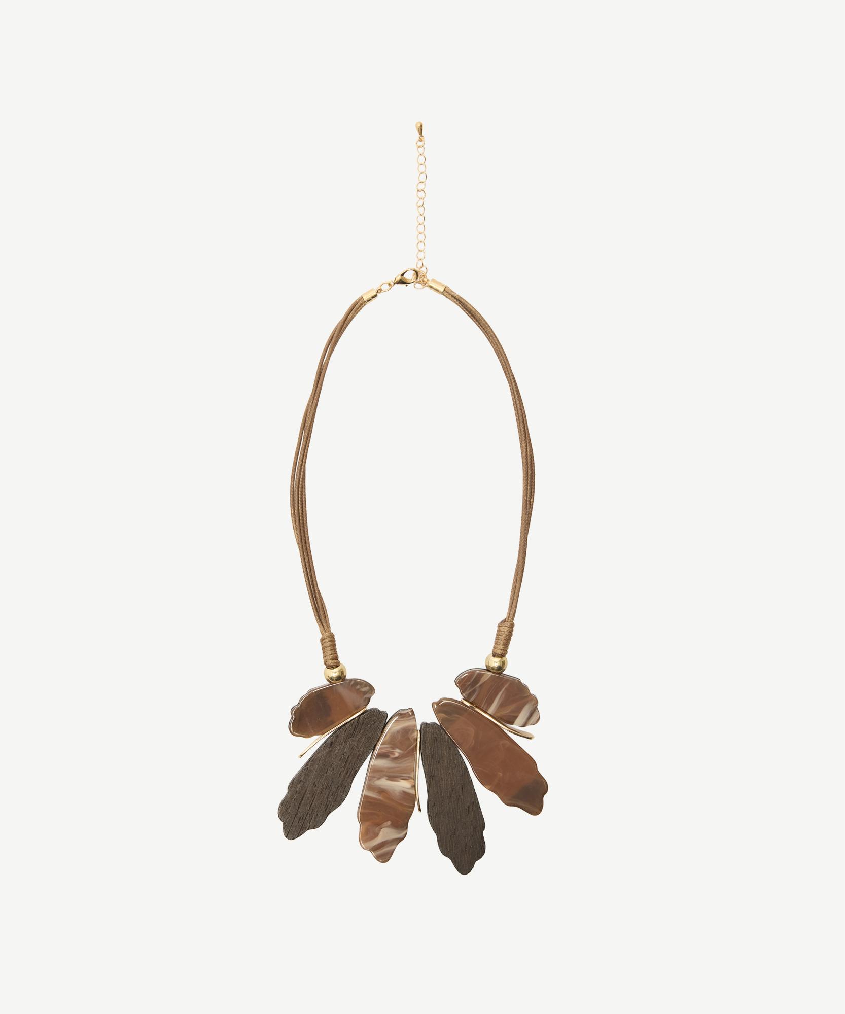 YARGICI Ahşap Ve Akrilik Reçine Detaylı Kolye