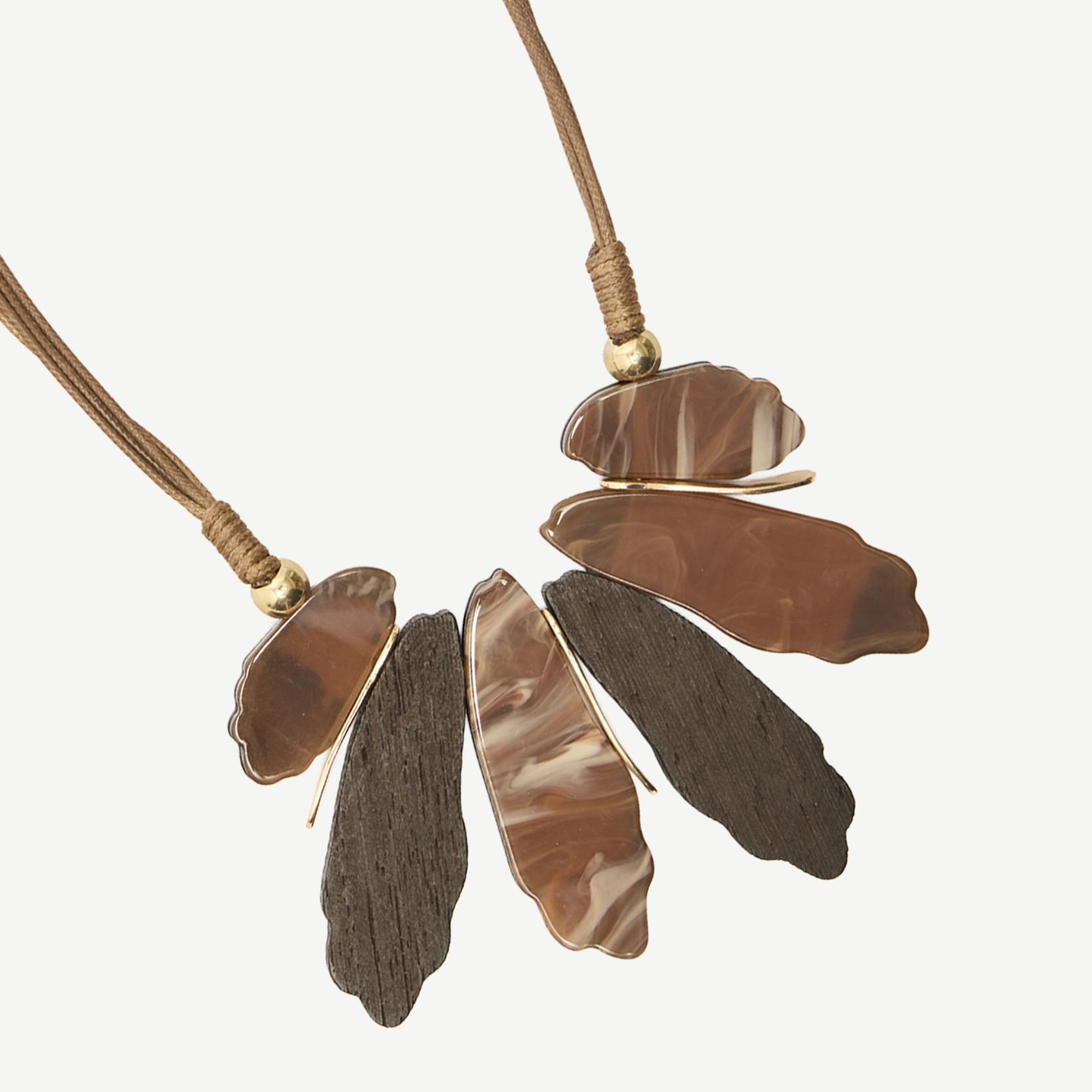 YARGICI Ahşap Ve Akrilik Reçine Detaylı Kolye