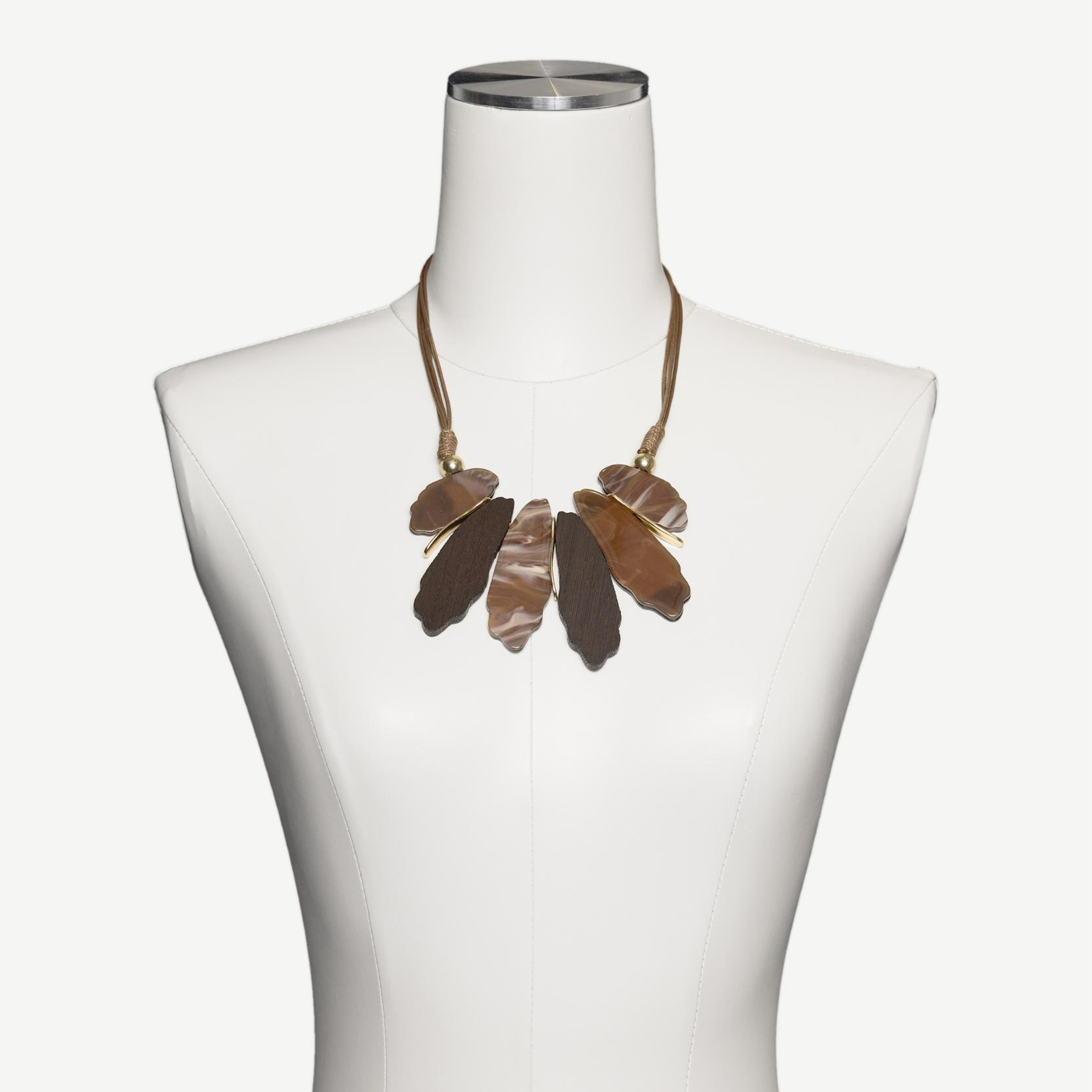 YARGICI Ahşap Ve Akrilik Reçine Detaylı Kolye