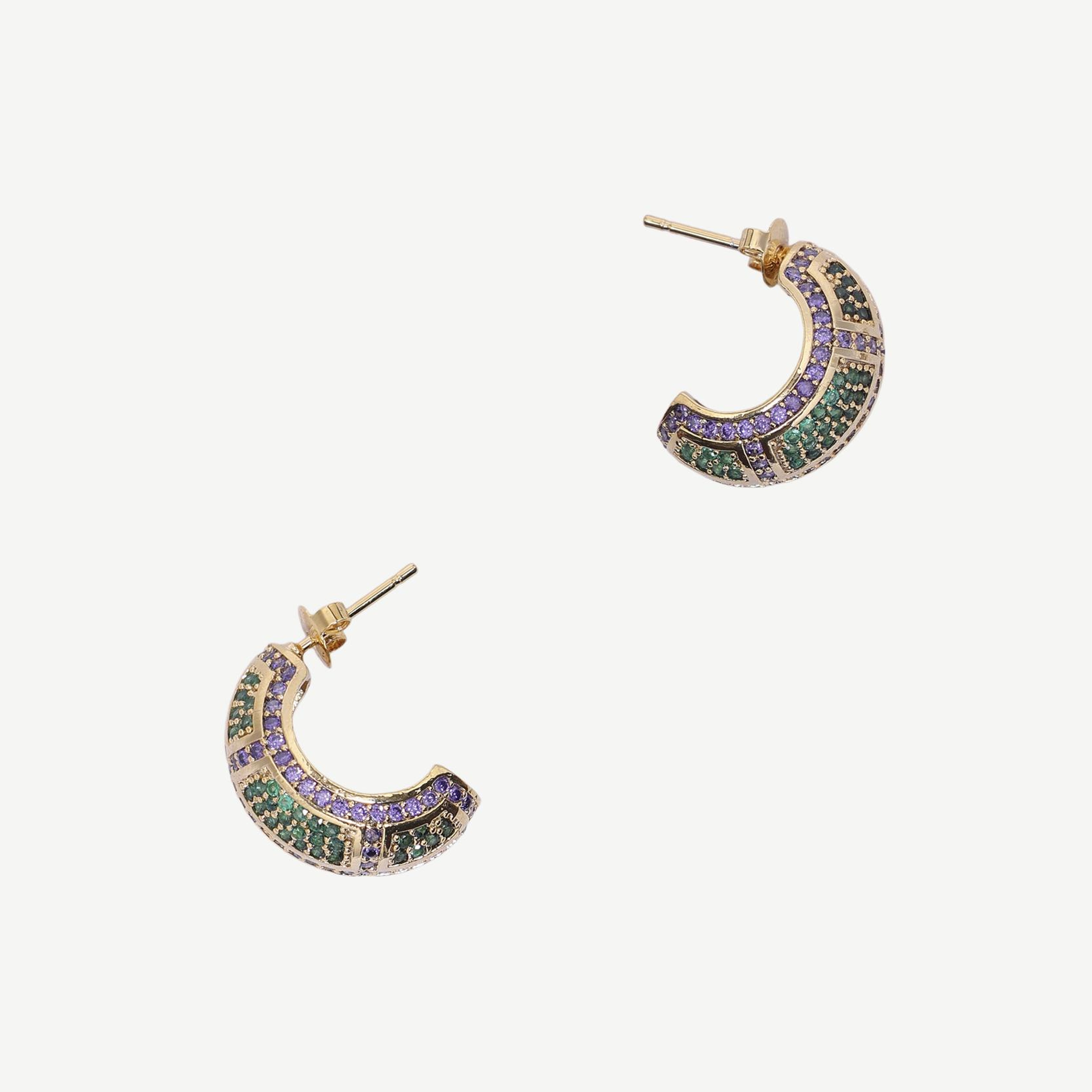 YARGICI İki Renkli Cam Taşlı Küpe