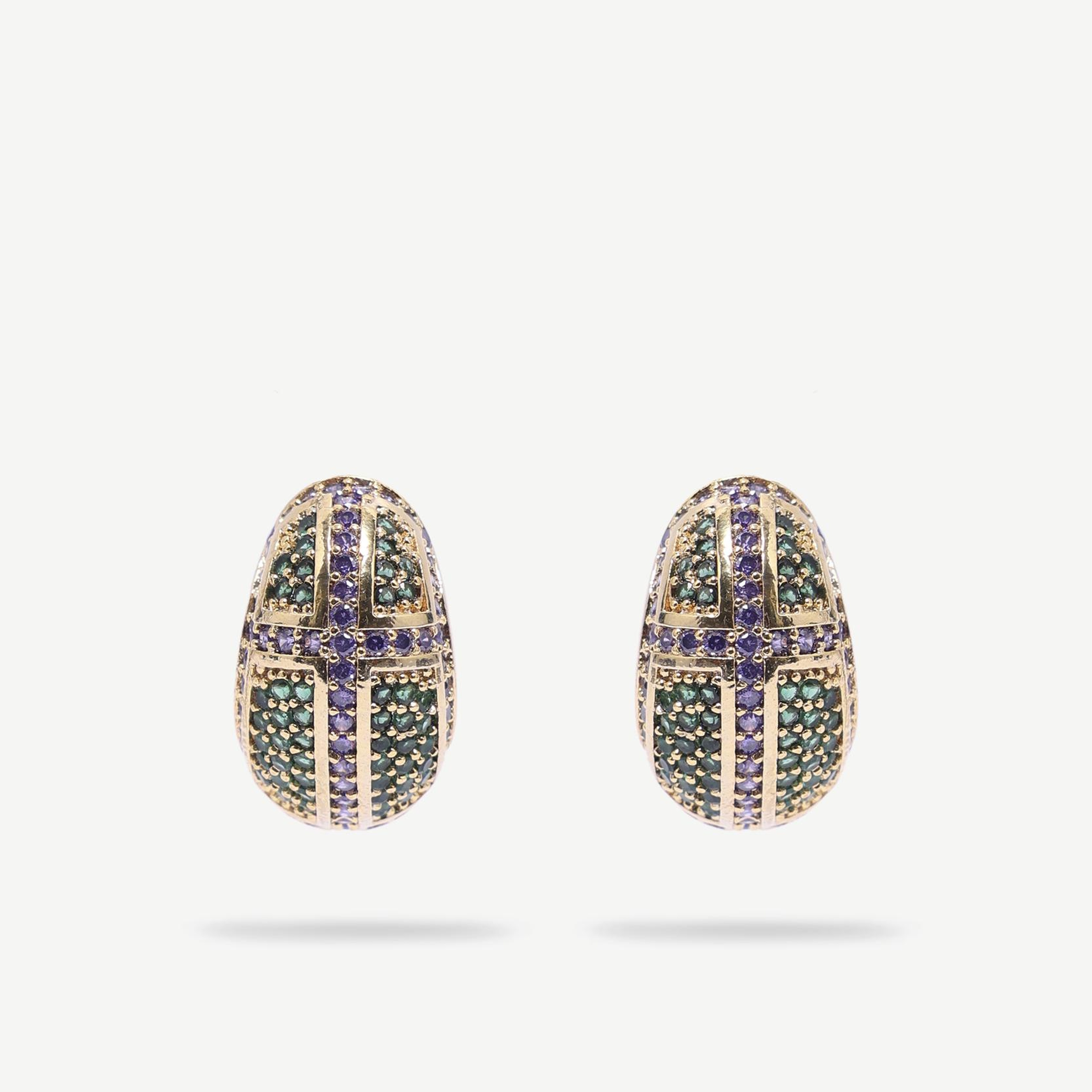 YARGICI İki Renkli Cam Taşlı Küpe