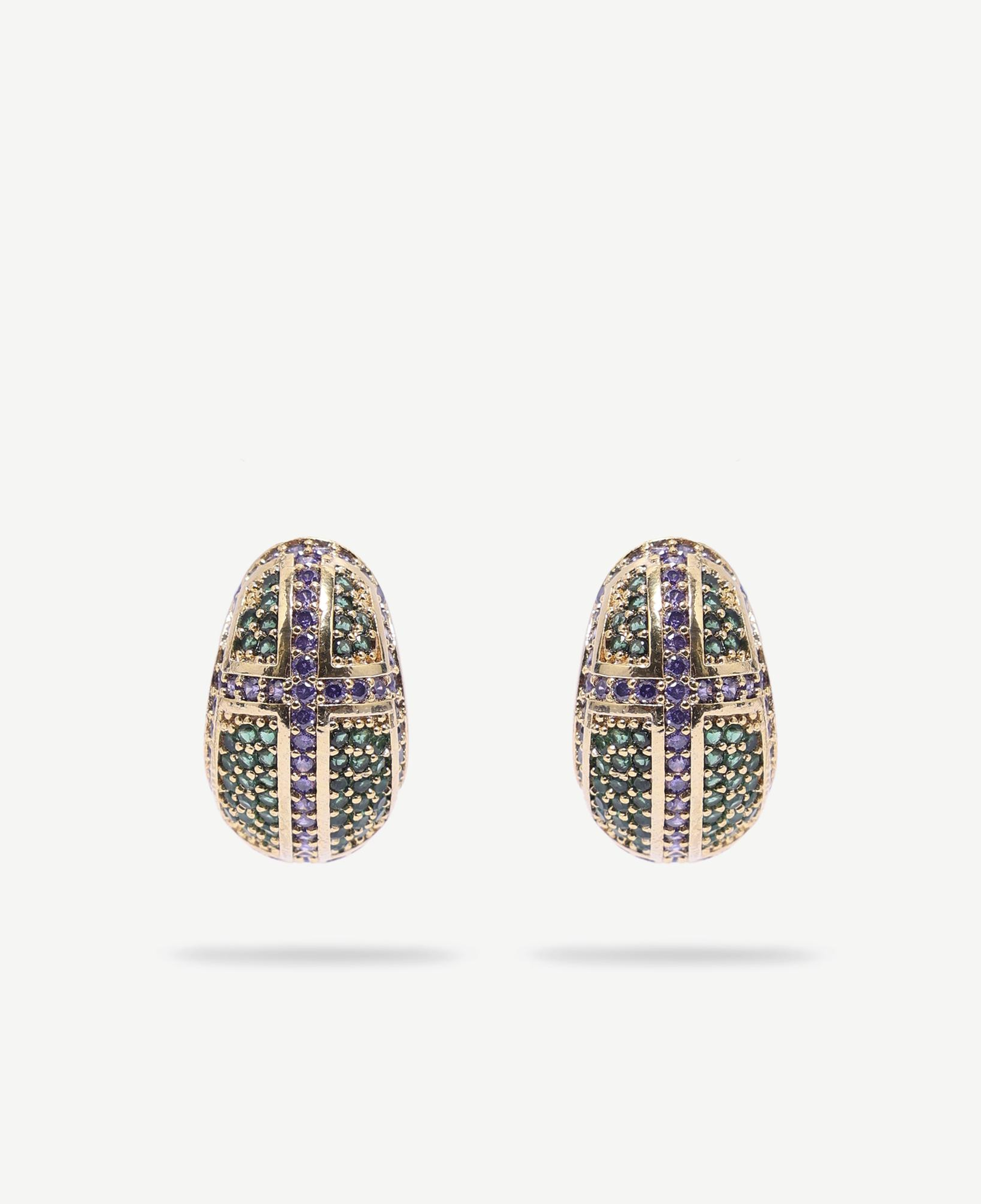 YARGICI İki Renkli Cam Taşlı Küpe