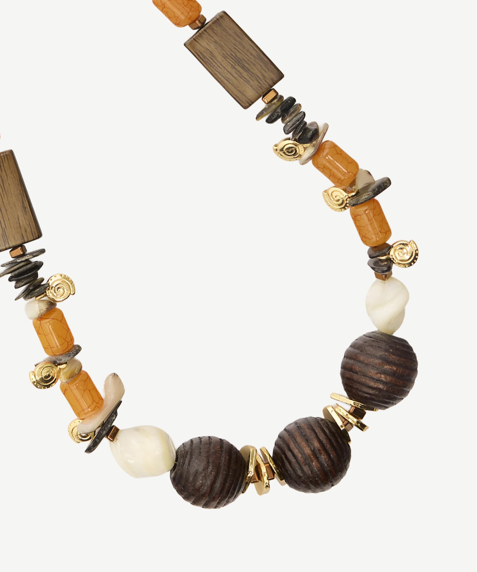 YARGICI Doğal Taş Ve Sedef Detaylı Kolye