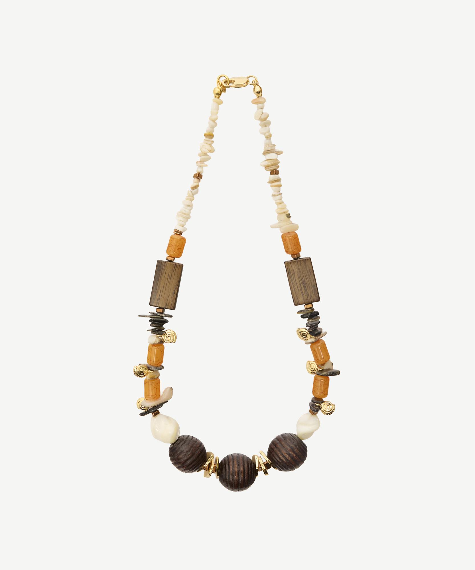 YARGICI Doğal Taş Ve Sedef Detaylı Kolye