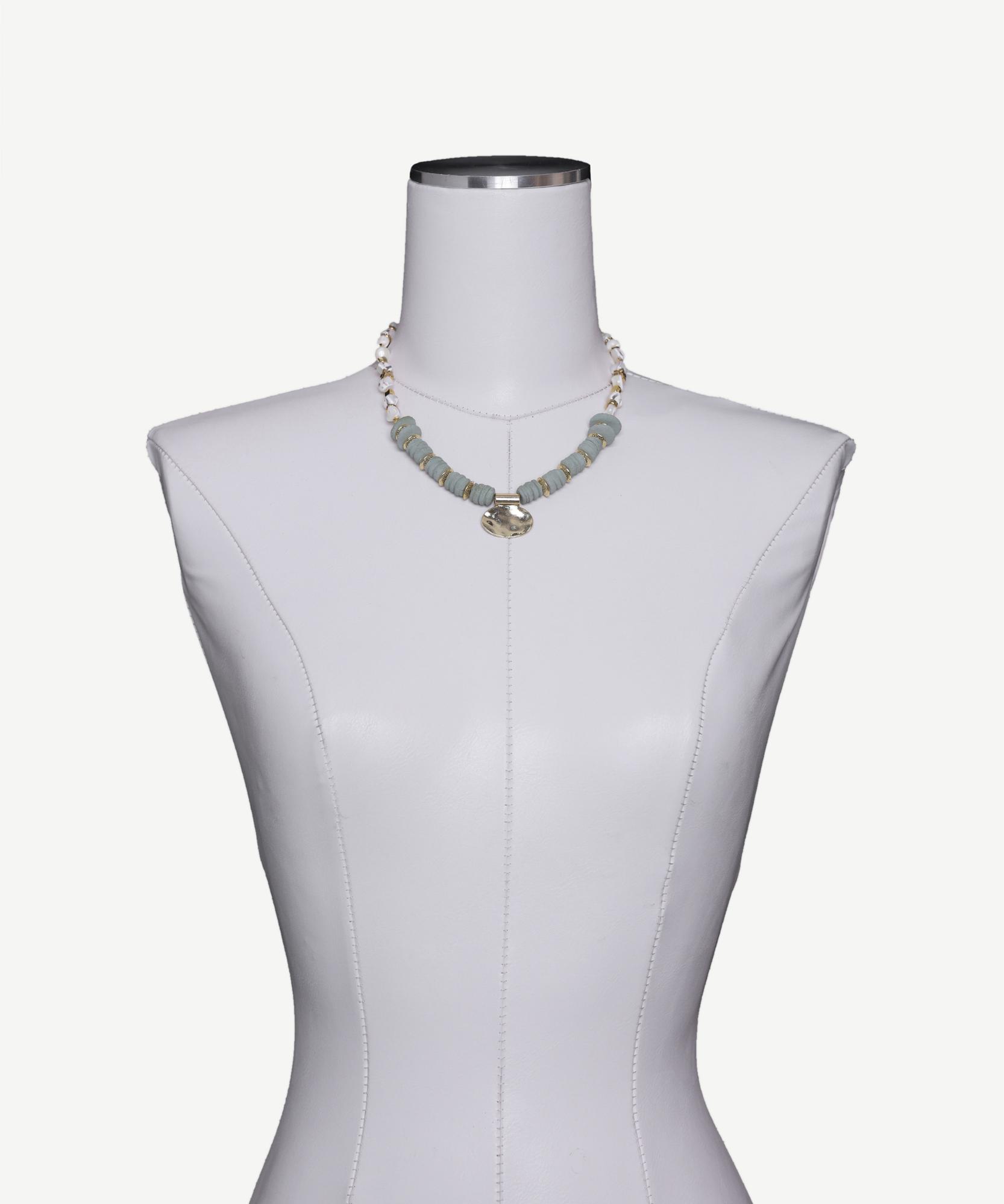 YARGICI Doğal Taş Ve Seramik Detaylı Kolye